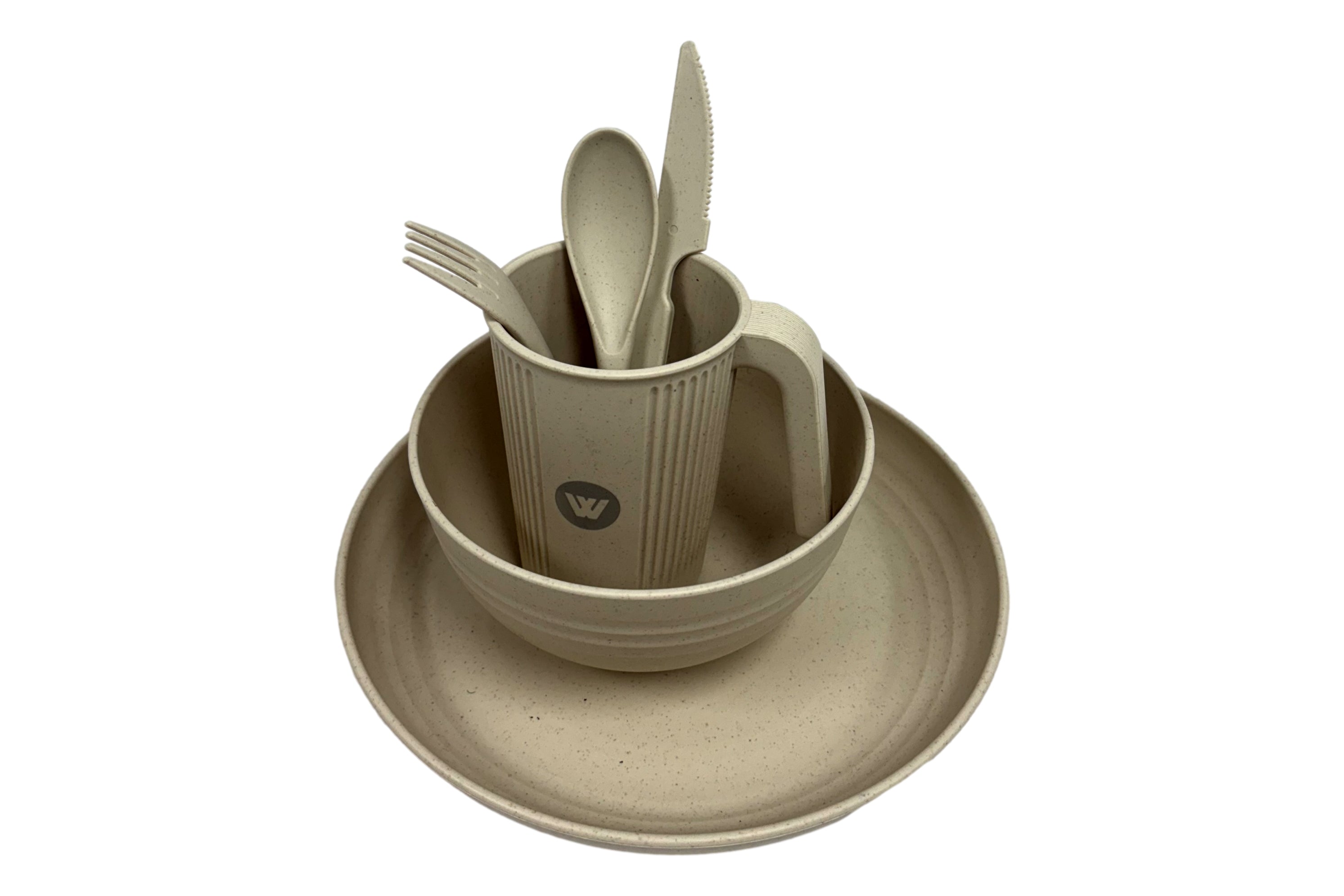 Wheat Straw Complete Dinner Set - Available in Blue or Natural