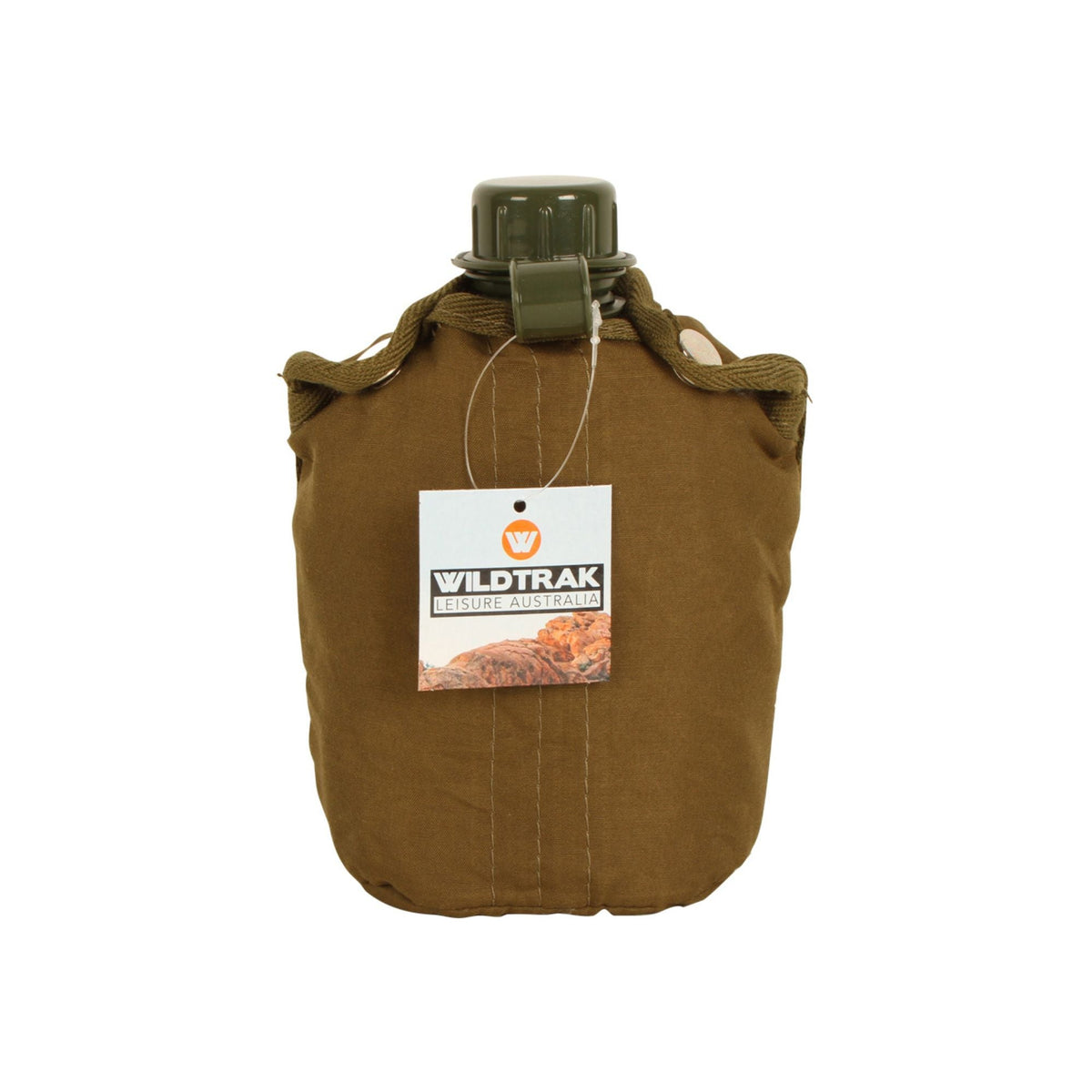Wildtrak 1-Quart Water Canteen with Cover - Military Green