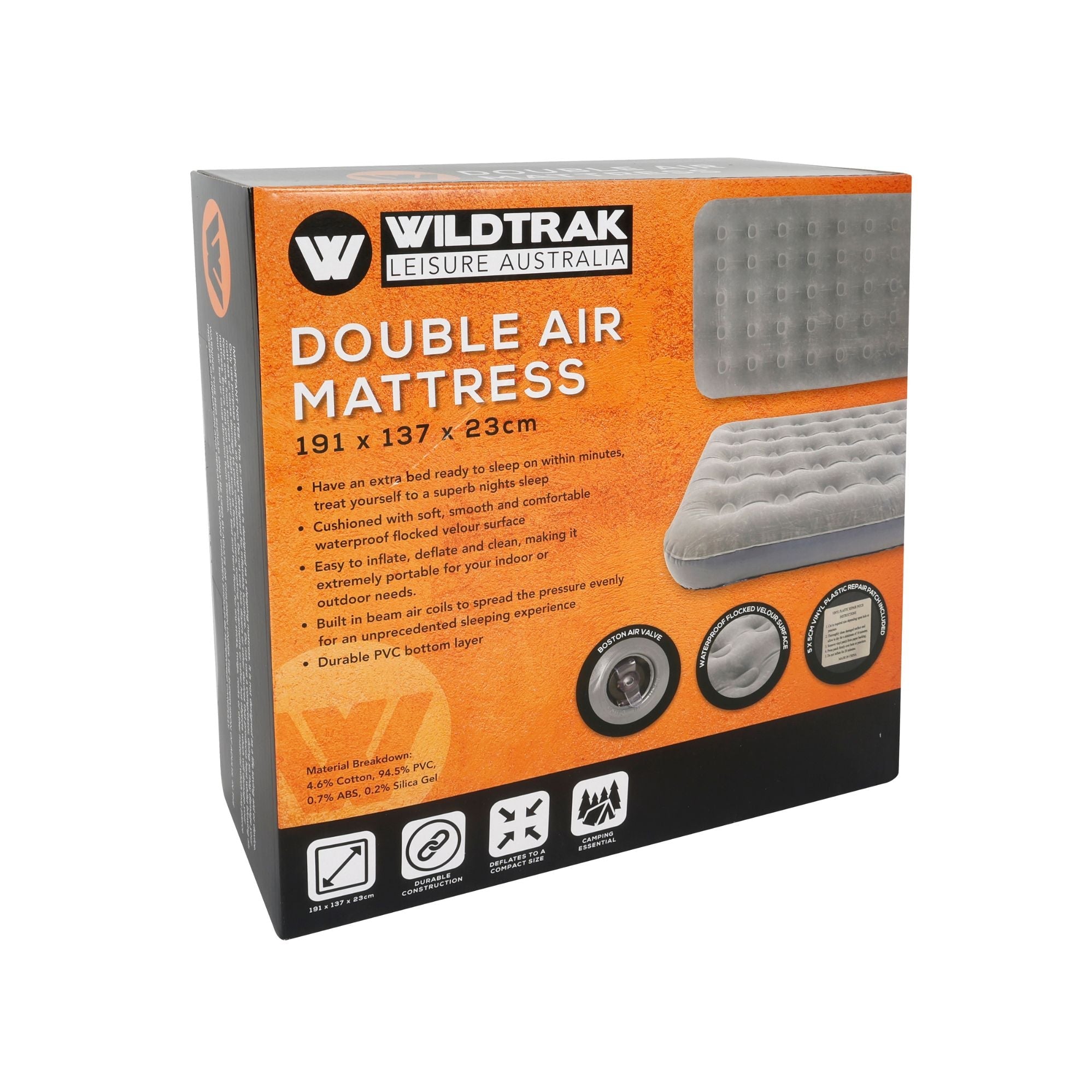 Wildtrak Double Air Mattress 191 x 137 x 23cm