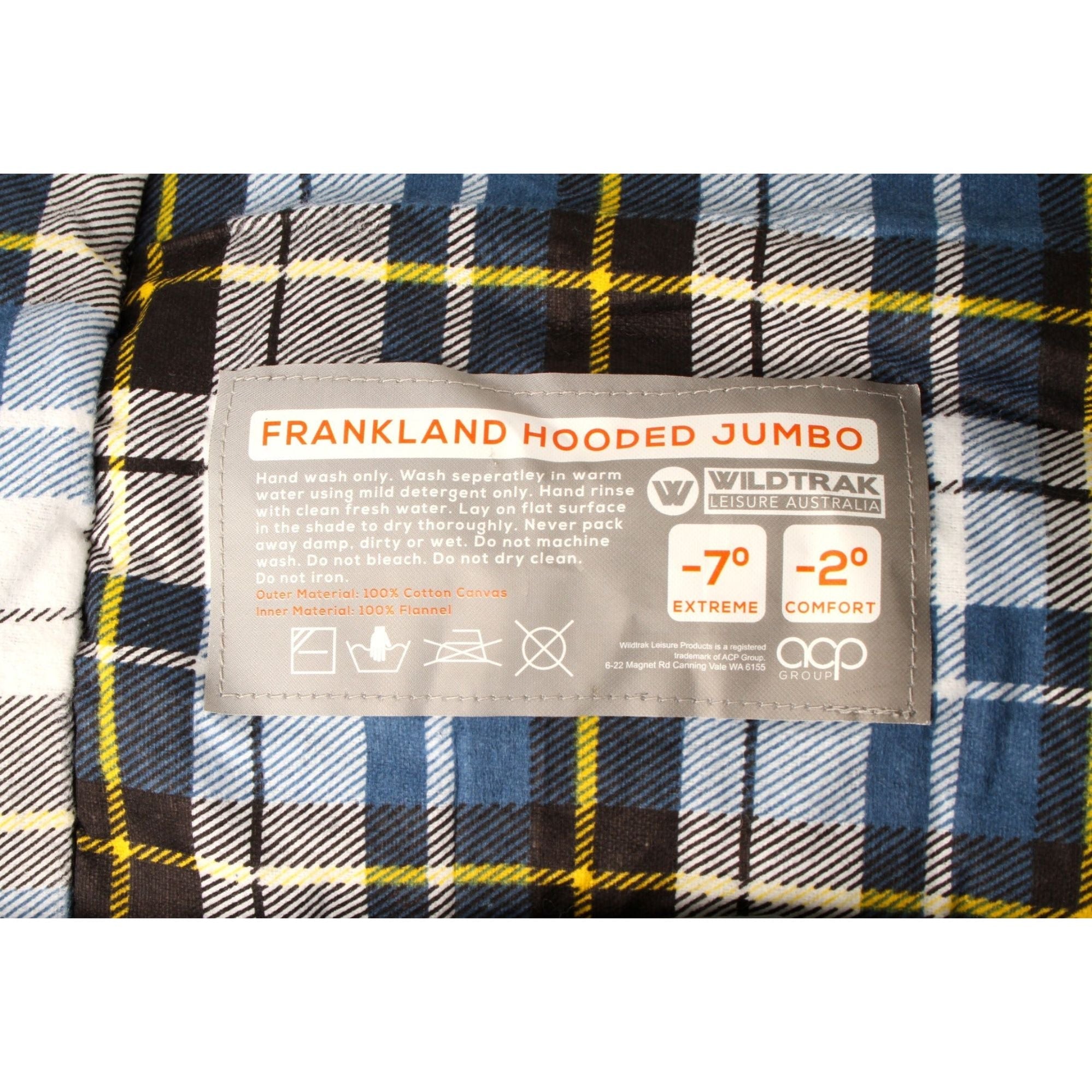 Wildtrak -2 to -7°C Frankland Jumbo Hooded Sleeping Bag, 90 x 230cm