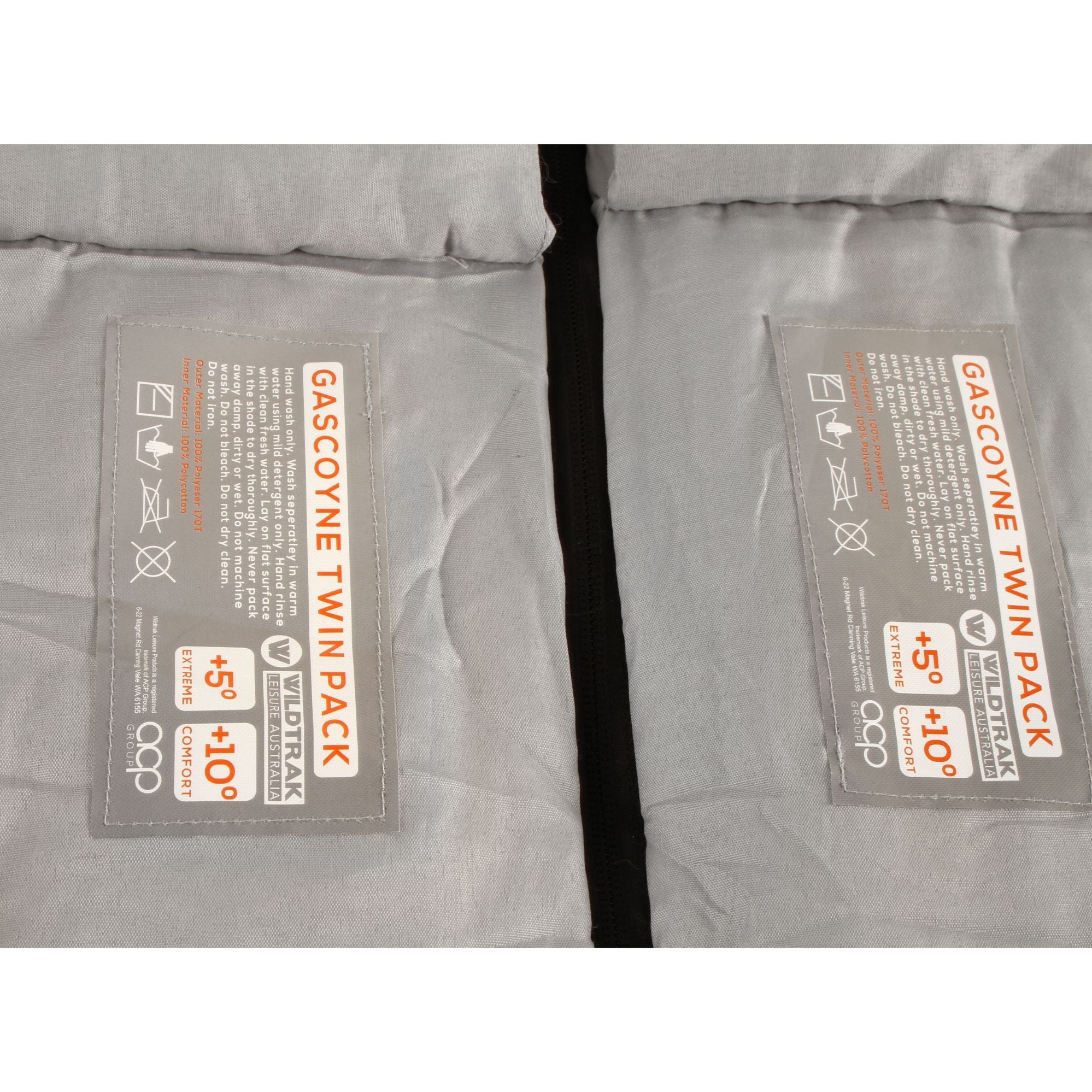 Wildtrak +5°C to +10°C Gascoyne Twin Hooded Sleeping Bag, Single or Double 70 x 230cm