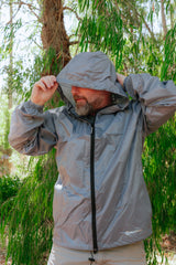 Compact Away Unisex Rain Jacket 3XL - Grey