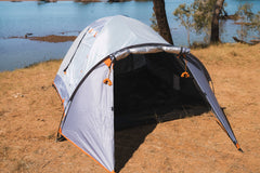 Wildtrak™ Tanami Series II 4V Dome Tent with Front Vestibule, Easy 1 Person Assemble, Heavy Duty Floor, Shock Corded Fibreglass & Steel Poles, Ultrafine Mesh, J Hook Connections, Airlite Vents, Waterproof Fly, Carry Bag with Handles