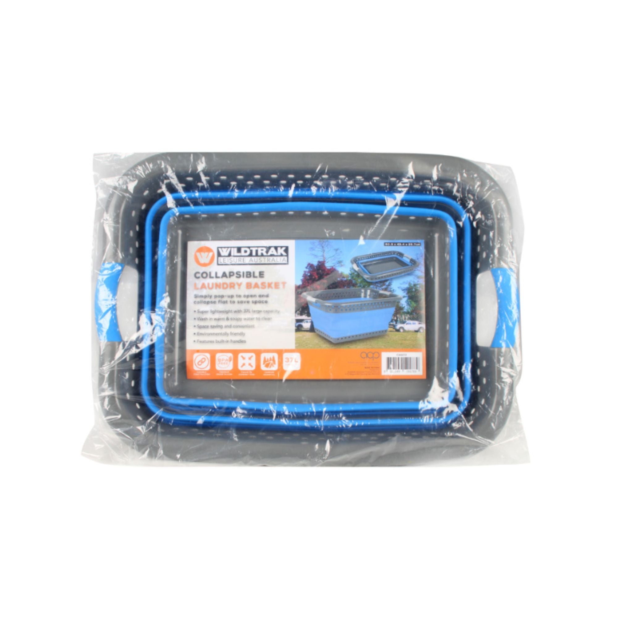 Wildtrak Collapsible 37 Litre Laundry Basket with Handles 60.9x45.4x26.7cm