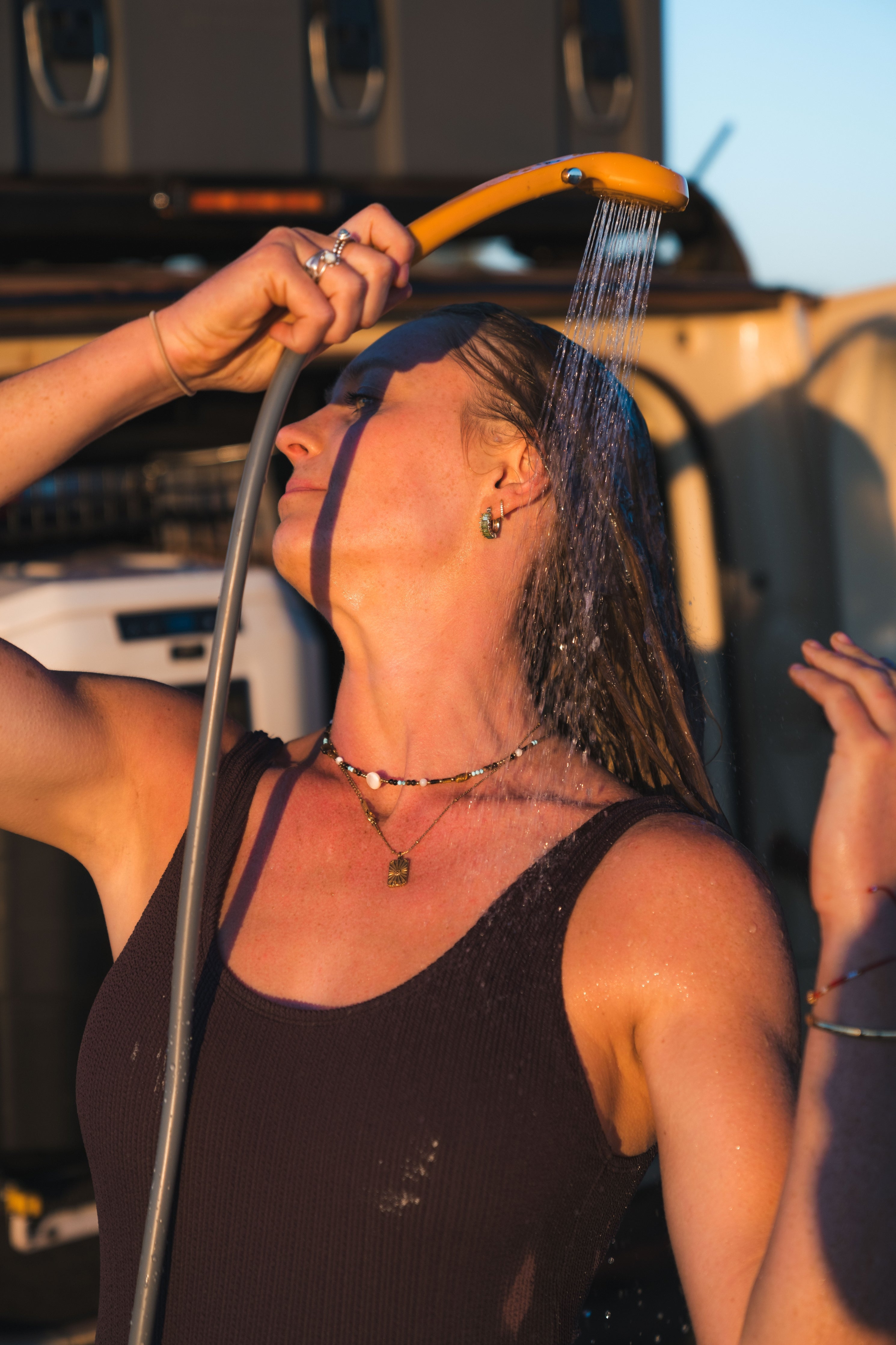 12V Portable Camp Shower, 2m Hose, Adjustable Flow