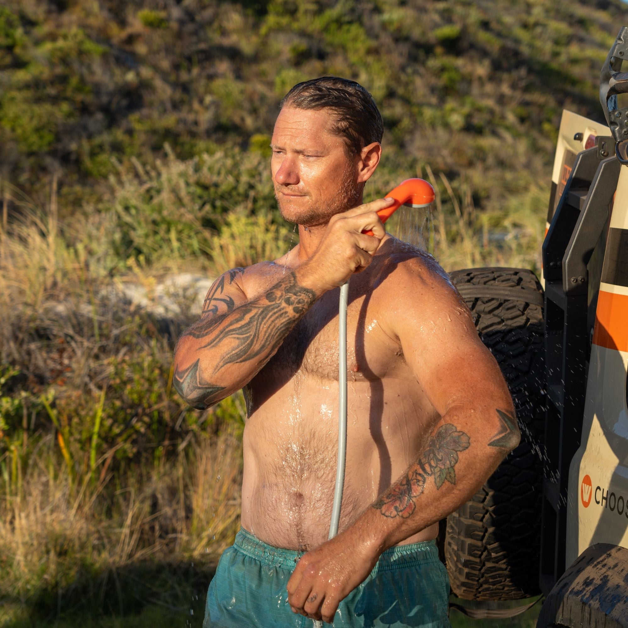 Wildtrak 12V Portable Camp Shower with Pump