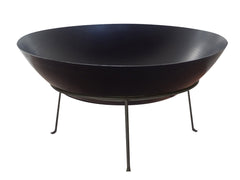 Ignite 40cm Round Steel Firepit/Planter Bowl with Feet, Ideal for Camping & Outdoor Areas - Black