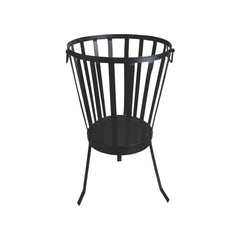Ignite 58cm Black Steel Portable Firepit/Planter/Wood Storage Basket with Legs