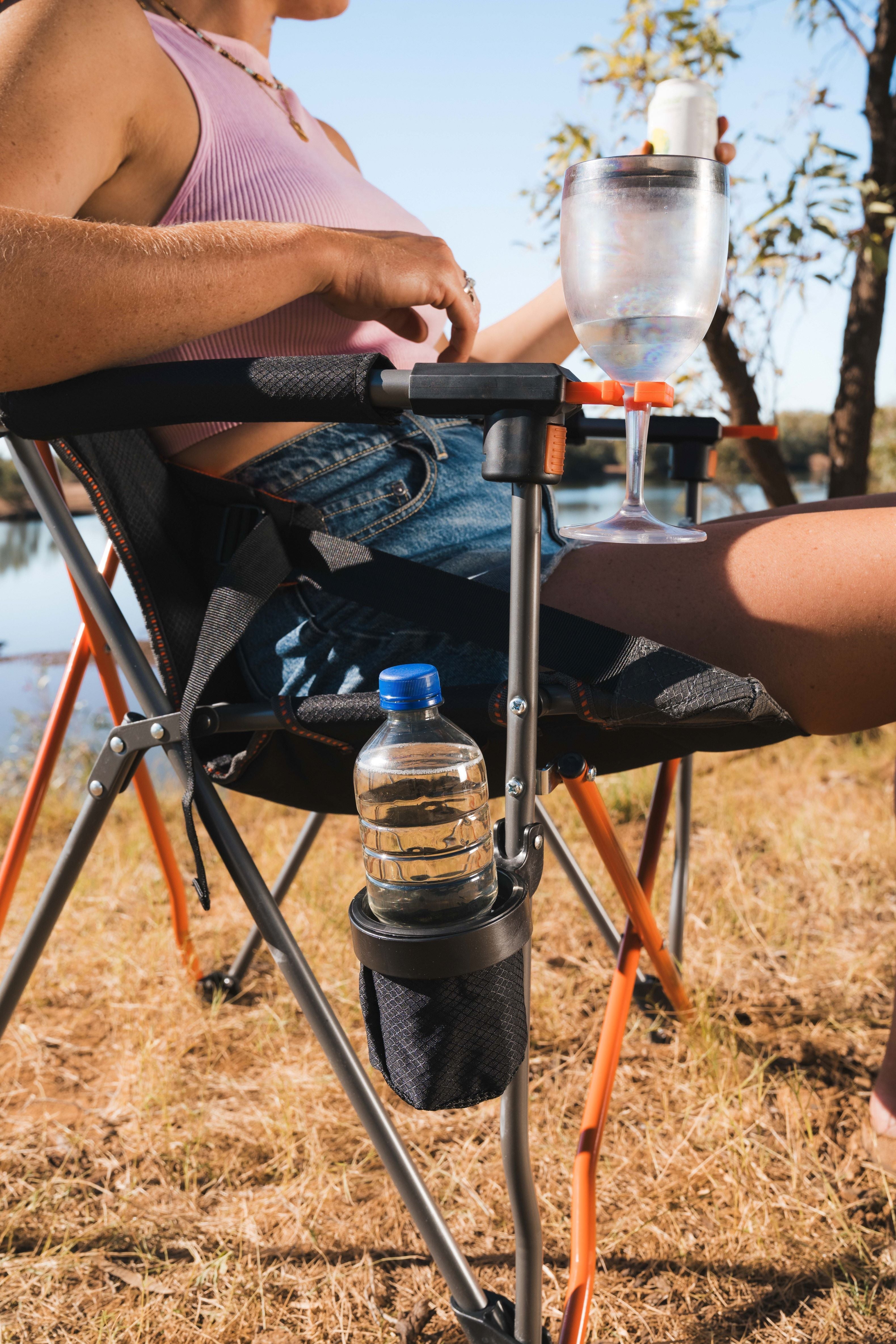 Yamba Solid Arm Chair with Lumbar Support for Camping and Events