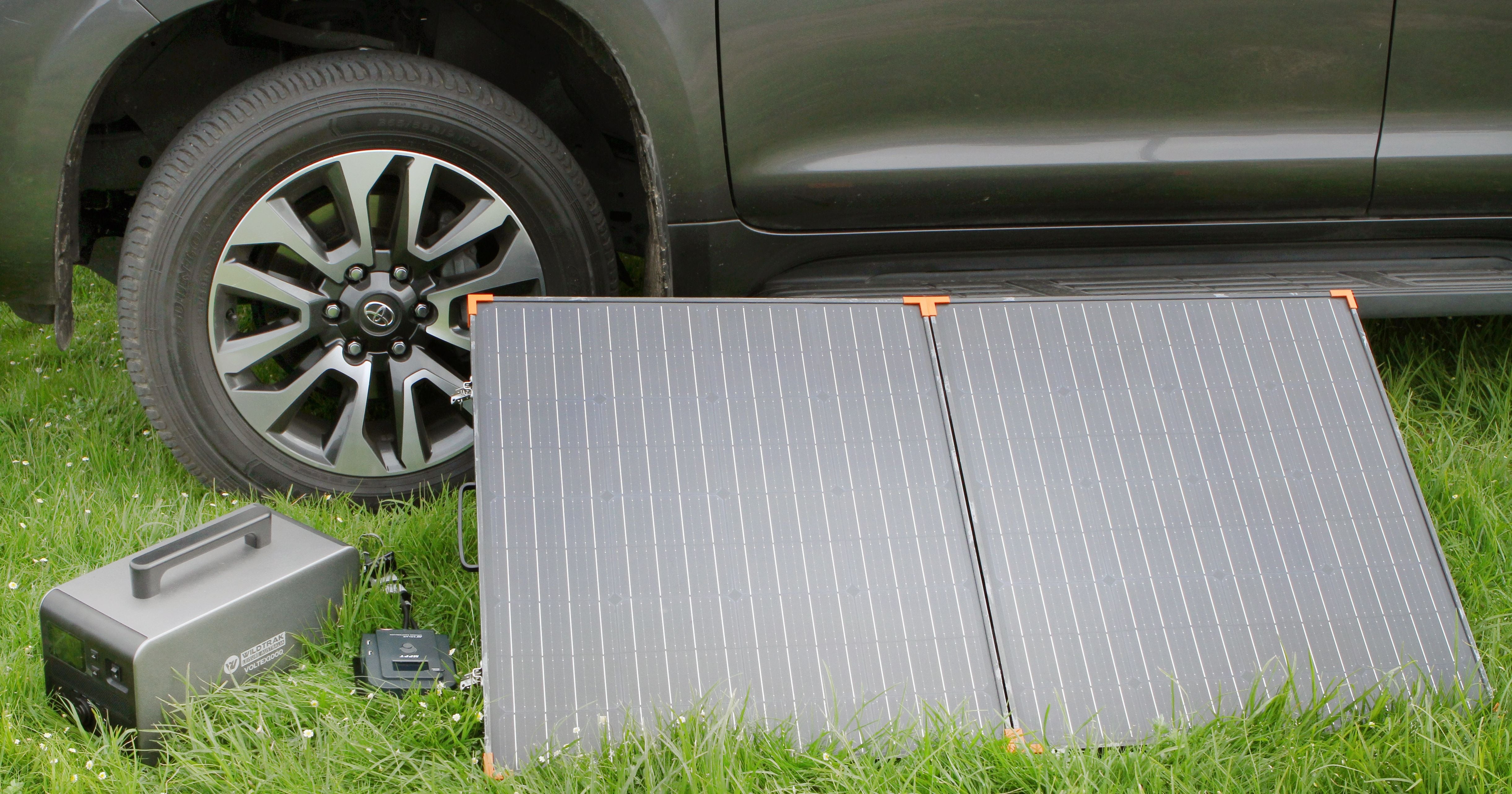 Wildtrak™ 60W Folding A-Grade Monocrystalline & Aluminium Solar Panel with Bag for Off-Grid Living, Camping, 4WD & Caravan Adventures