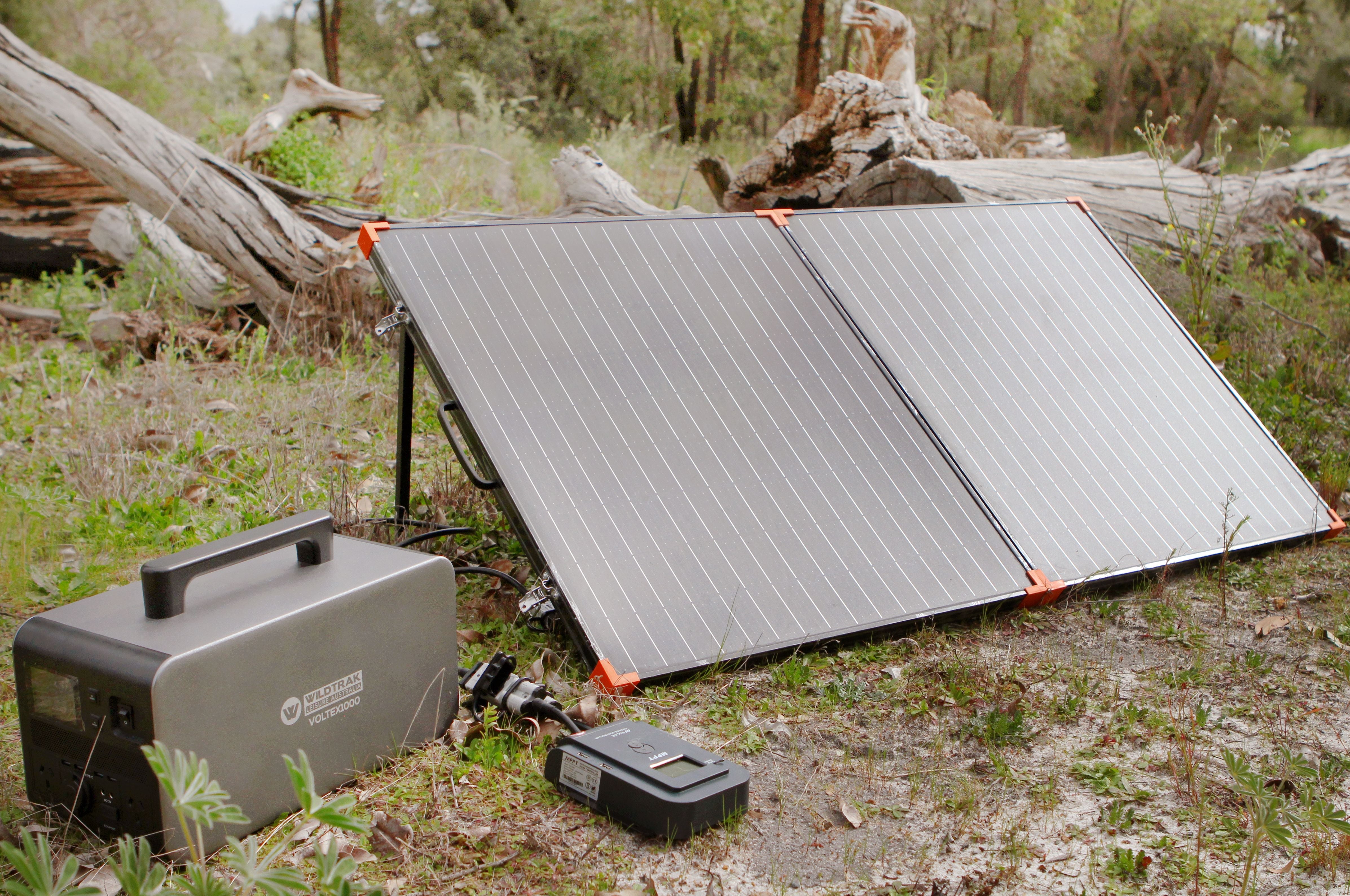 Wildtrak™ 240W Folding A-Grade Monocrystalline & Aluminium Solar Panel with Bag for Off-Grid Living, Camping, 4WD & Caravan Adventures