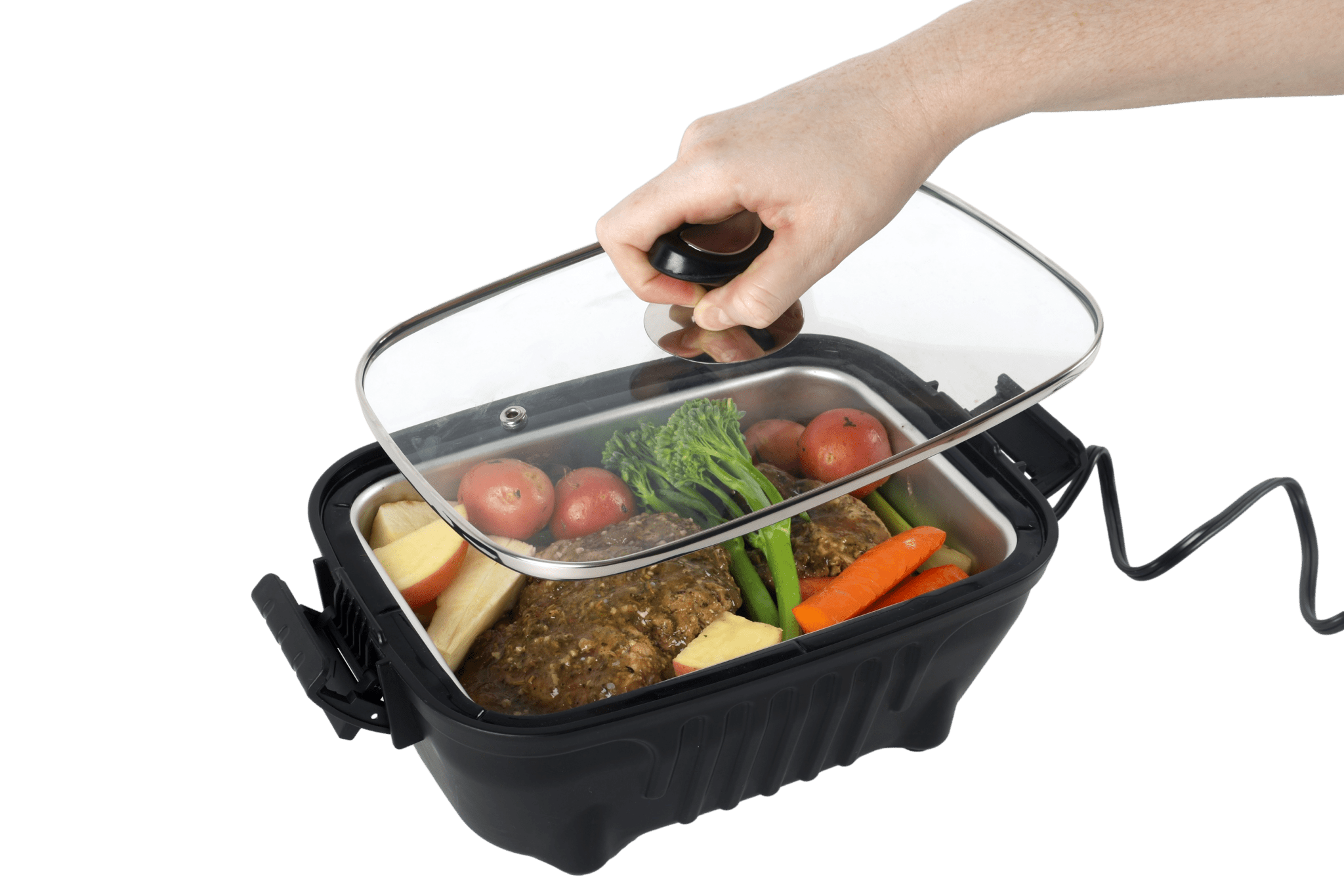 Offroad Portable 12V Roaster Stove | 1.9L Electric Cooker for 4WD Touring, Camping & Travel