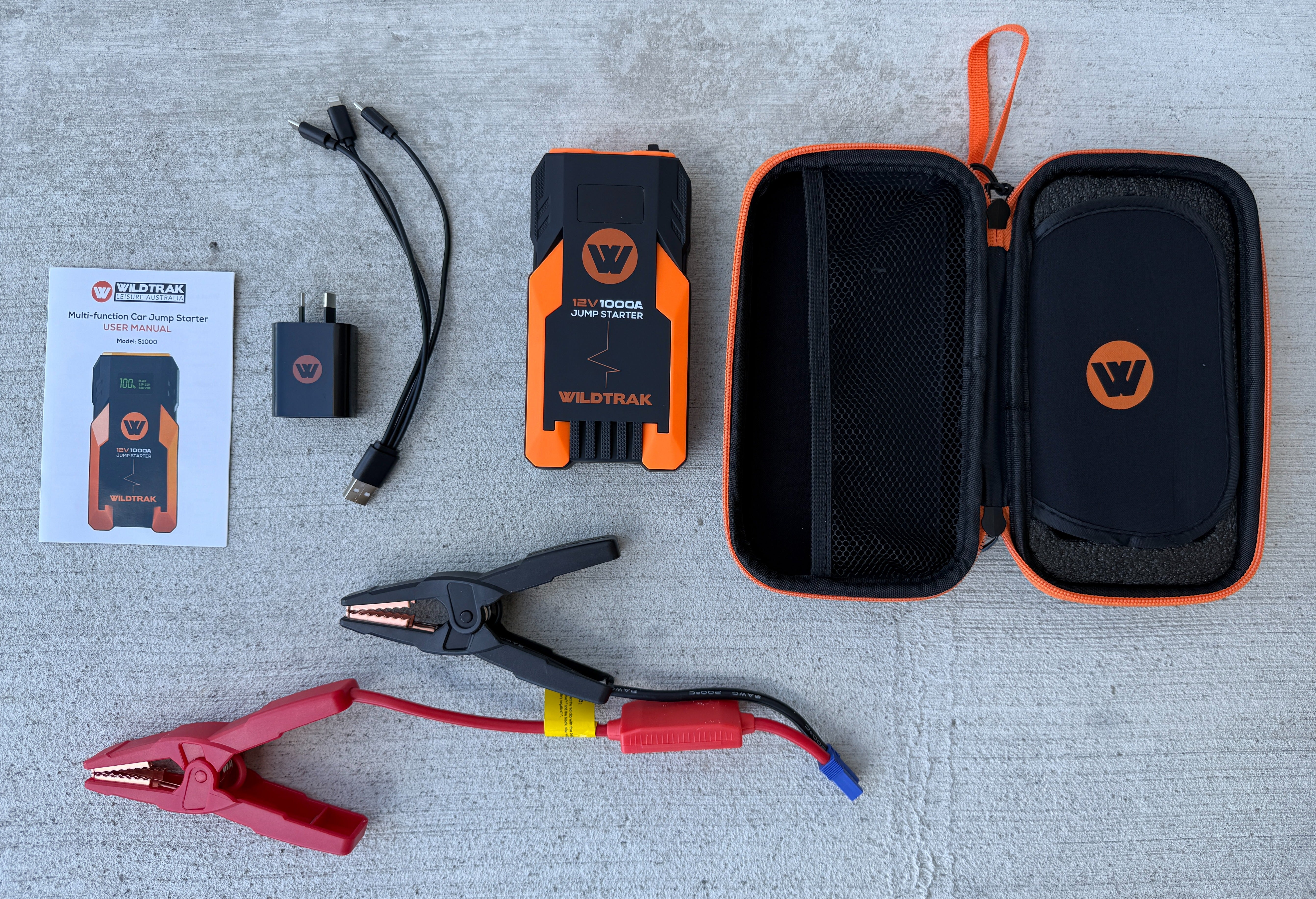 1000A 12KMAH HP Lithium Car and 4WD Jump Starter (Petrol & Diesel) with Hard Case and USB Port