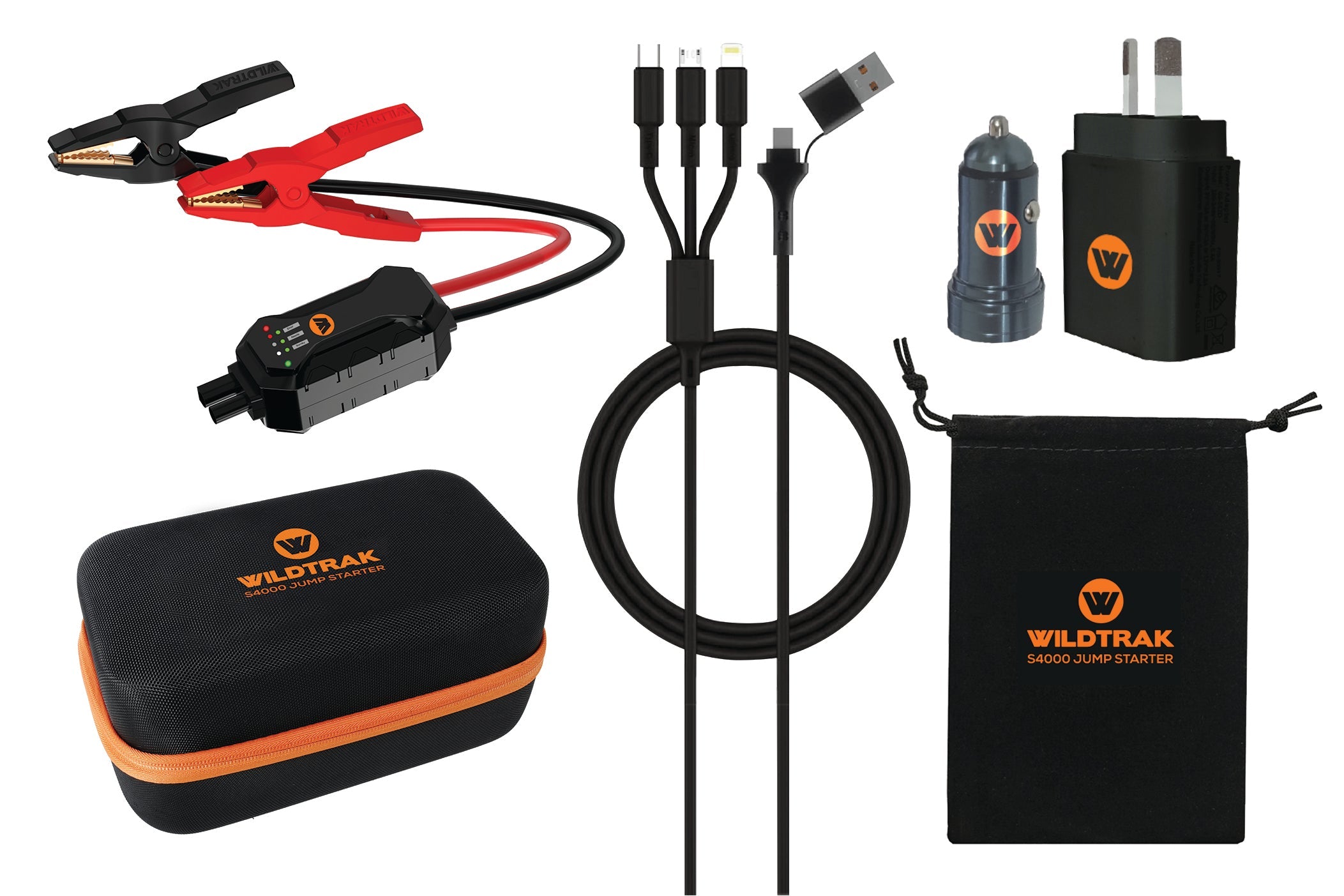 Heavy-Duty 4000A 28KMAH HP Lithium Car & 4WD Jump Starter (Petrol & Diesel) with Case, USB C Port & Wireless Charging
