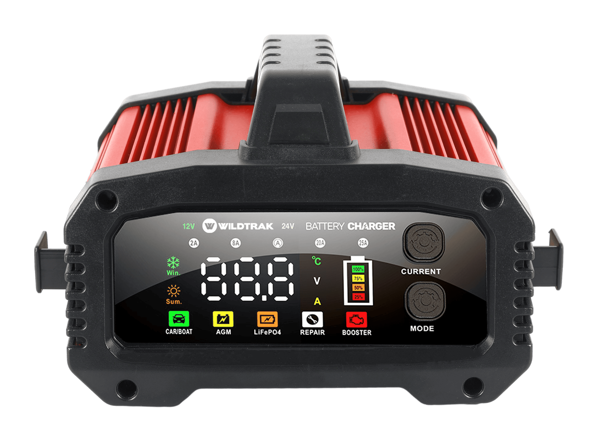 Wildtrak 12/24V 25A Battery Charger - Car, Boat, AGM & LiFePO₄ Compatible
