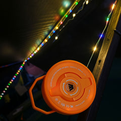 Wildtrak Lantern & 10M Multi-coloured String Light Combo, USB Rechargeable, 200L Lantern, 20L String Lights