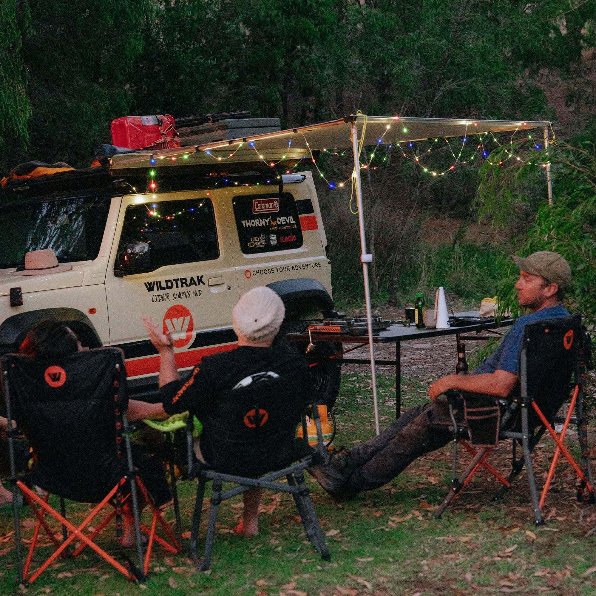 Wildtrak Lantern & 10M Multi-coloured String Light Combo, USB Rechargeable, 200L Lantern, 20L String Lights