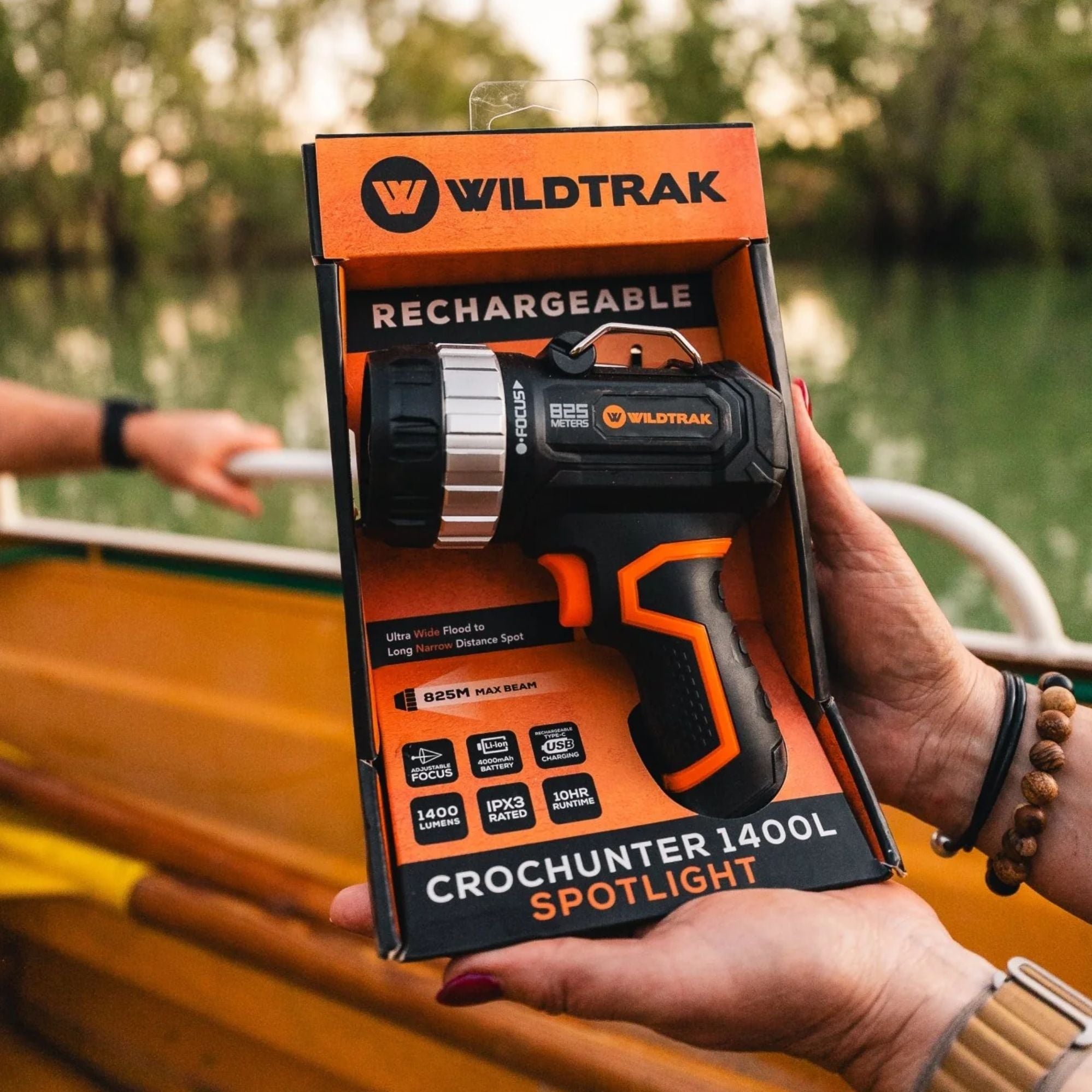Wildtrak Rechargeable Handheld Croc Hunter LED Spotlight 1400L