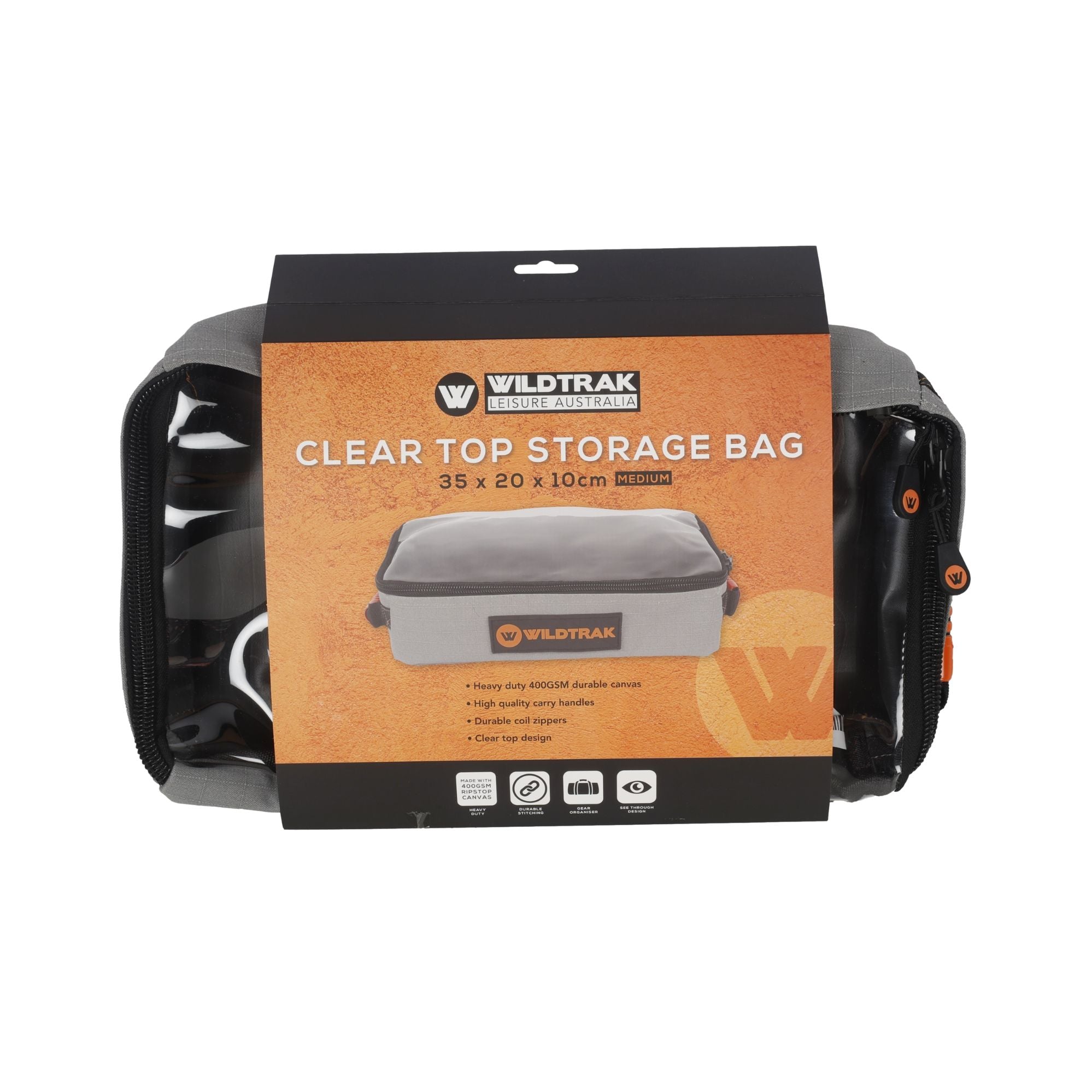 Wildtrak Heavy-duty Medium Clear Top Storage Bag with Handles 32x20x10cm
