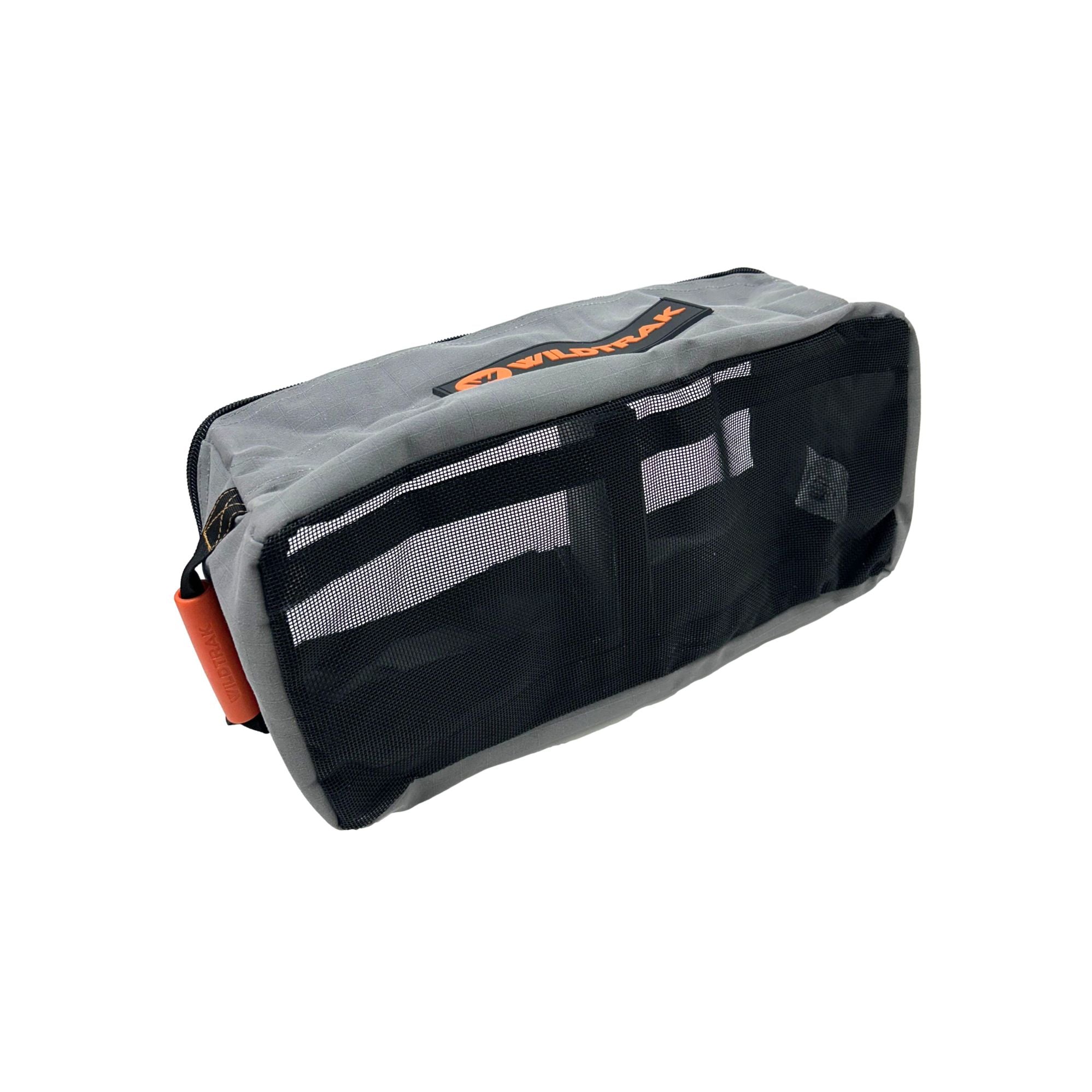 Wildtrak Large Extra Height Clear Top Heavy-duty Ripstop Grey Canvas Storage Bag with Mesh Base and Divider 45x20x19cm