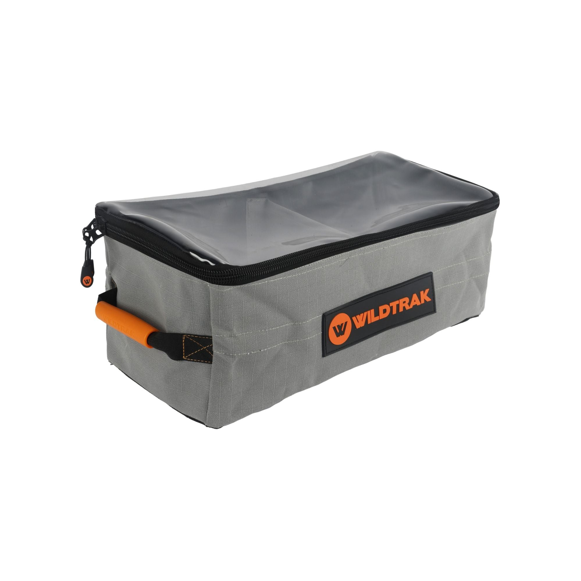 Wildtrak Large Extra Height Clear Top Heavy-duty Ripstop Grey Canvas Storage Bag with Mesh Base and Divider 45x20x19cm