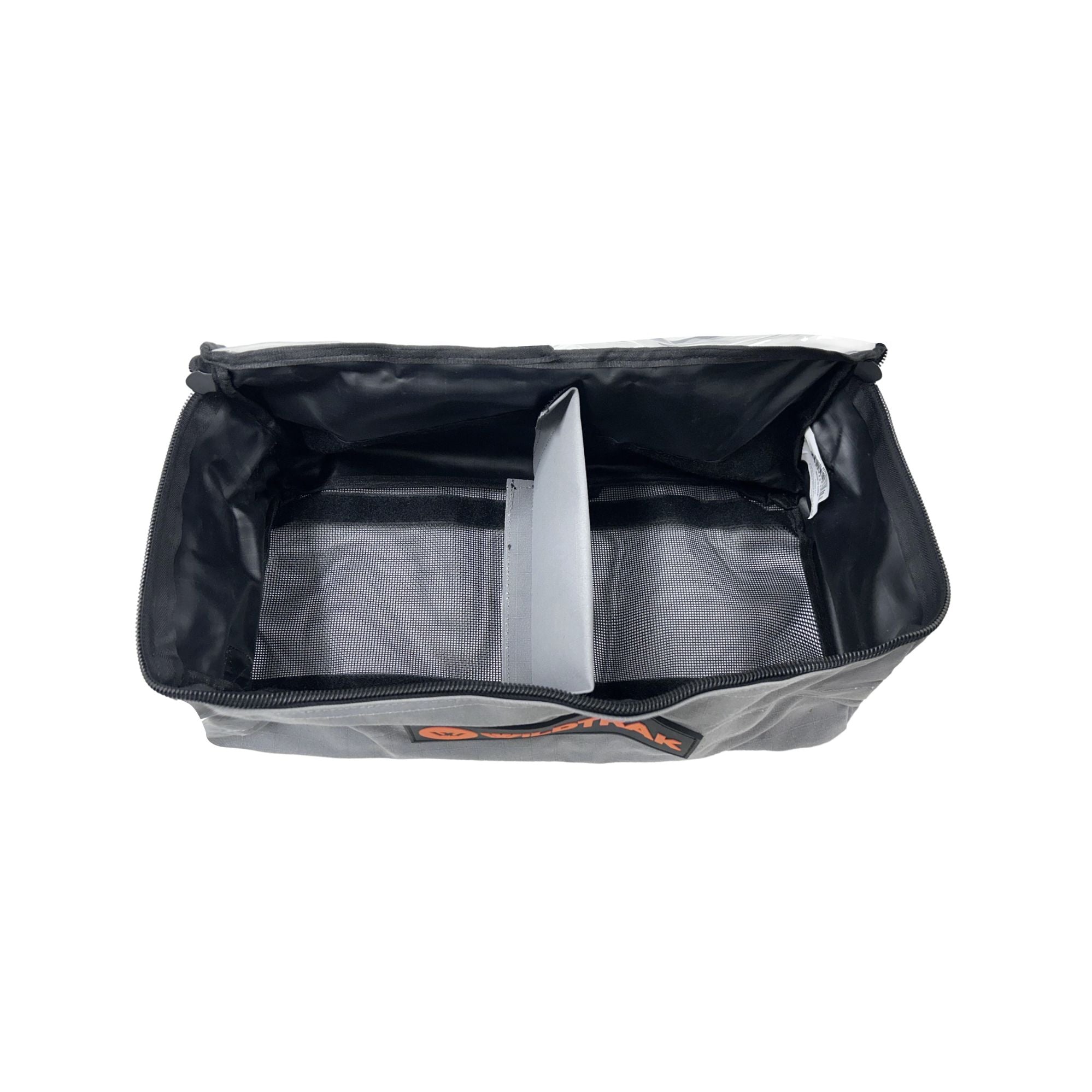 Wildtrak Large Extra Height Clear Top Heavy-duty Ripstop Grey Canvas Storage Bag with Mesh Base and Divider 45x20x19cm