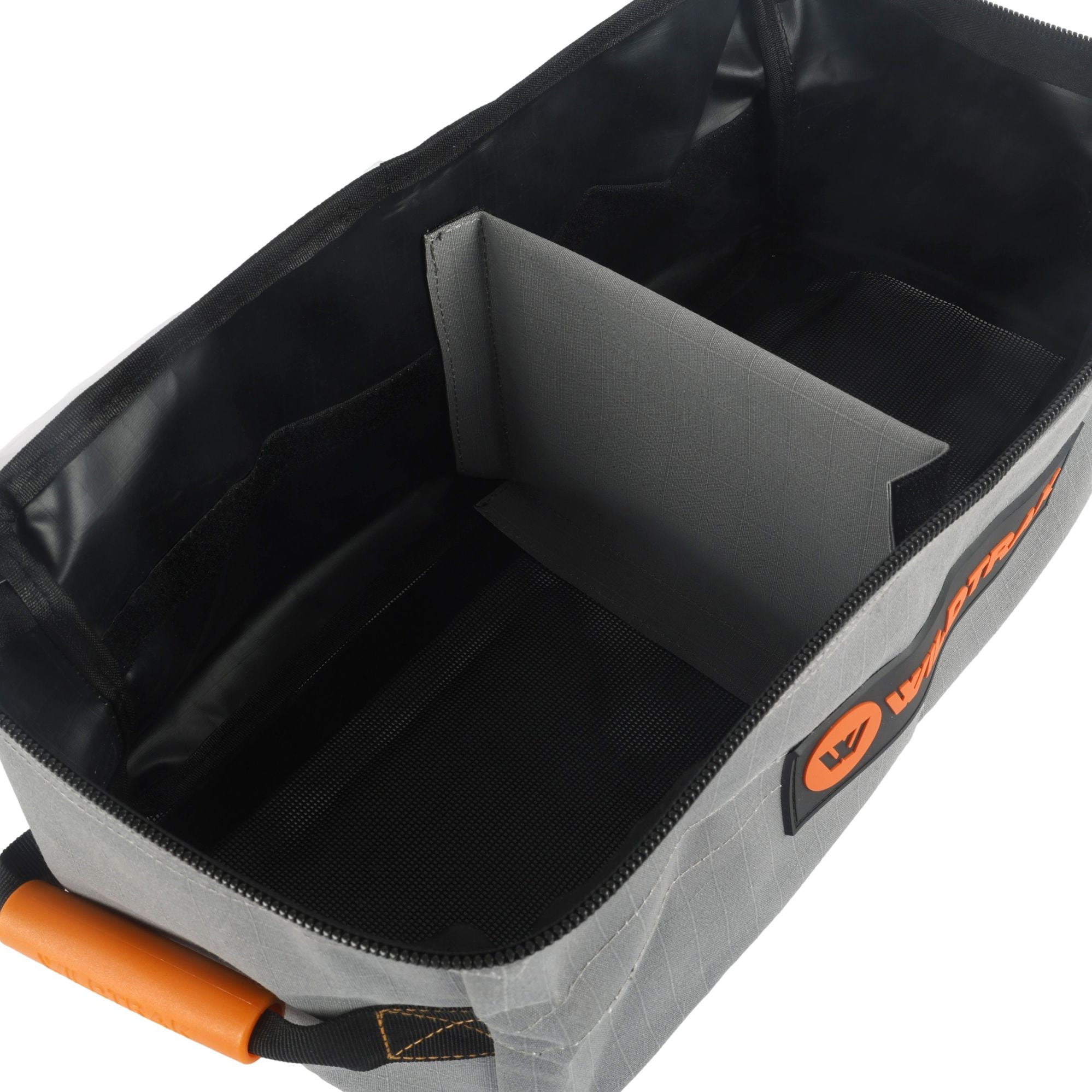 Wildtrak Large Extra Height Clear Top Heavy-duty Ripstop Grey Canvas Storage Bag with Mesh Base and Divider 45x20x19cm