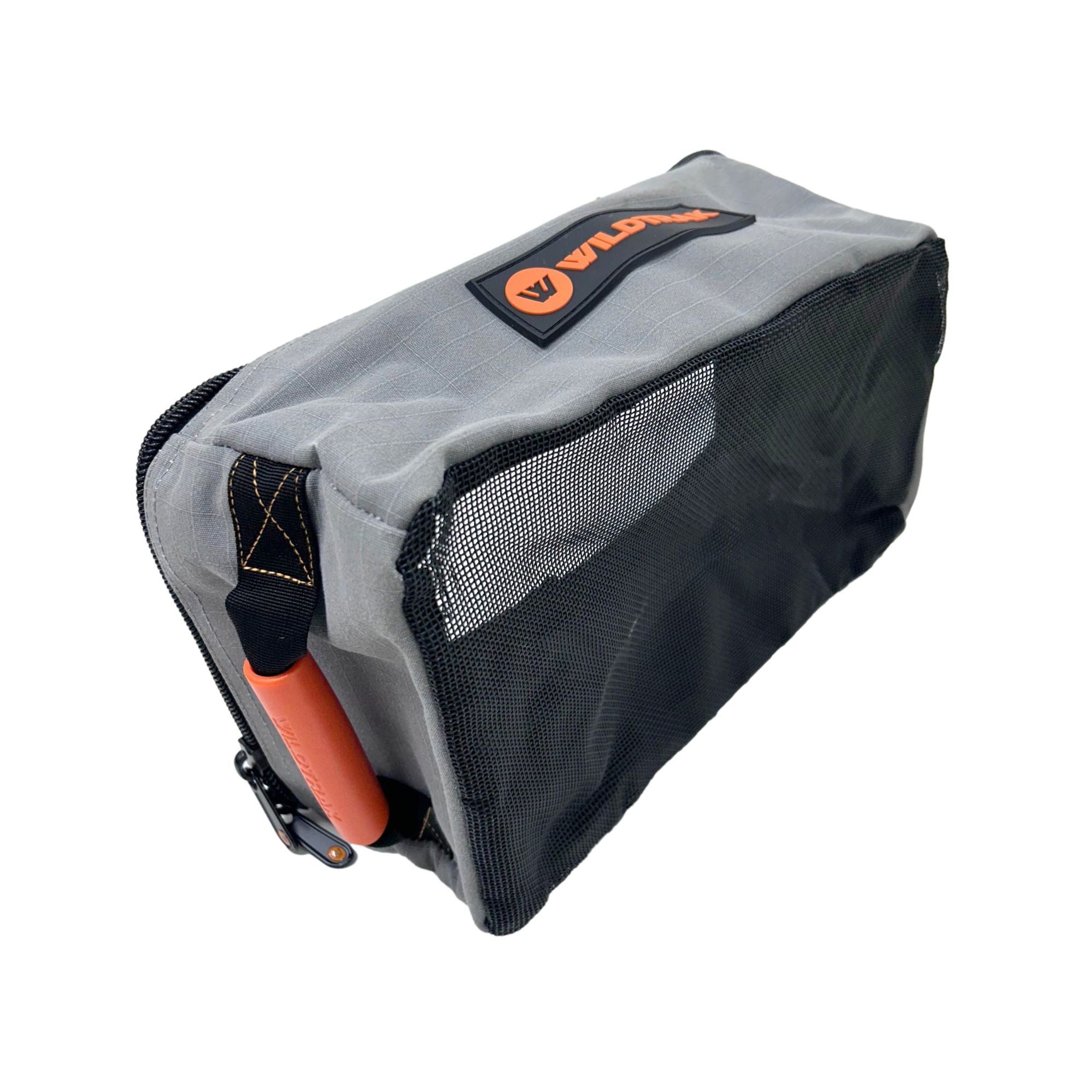 Wildtrak Medium Extra Height Clear Top Heavy-duty Ripstop Grey Canvas Storage Bag with Mesh Base 35x20x15cm