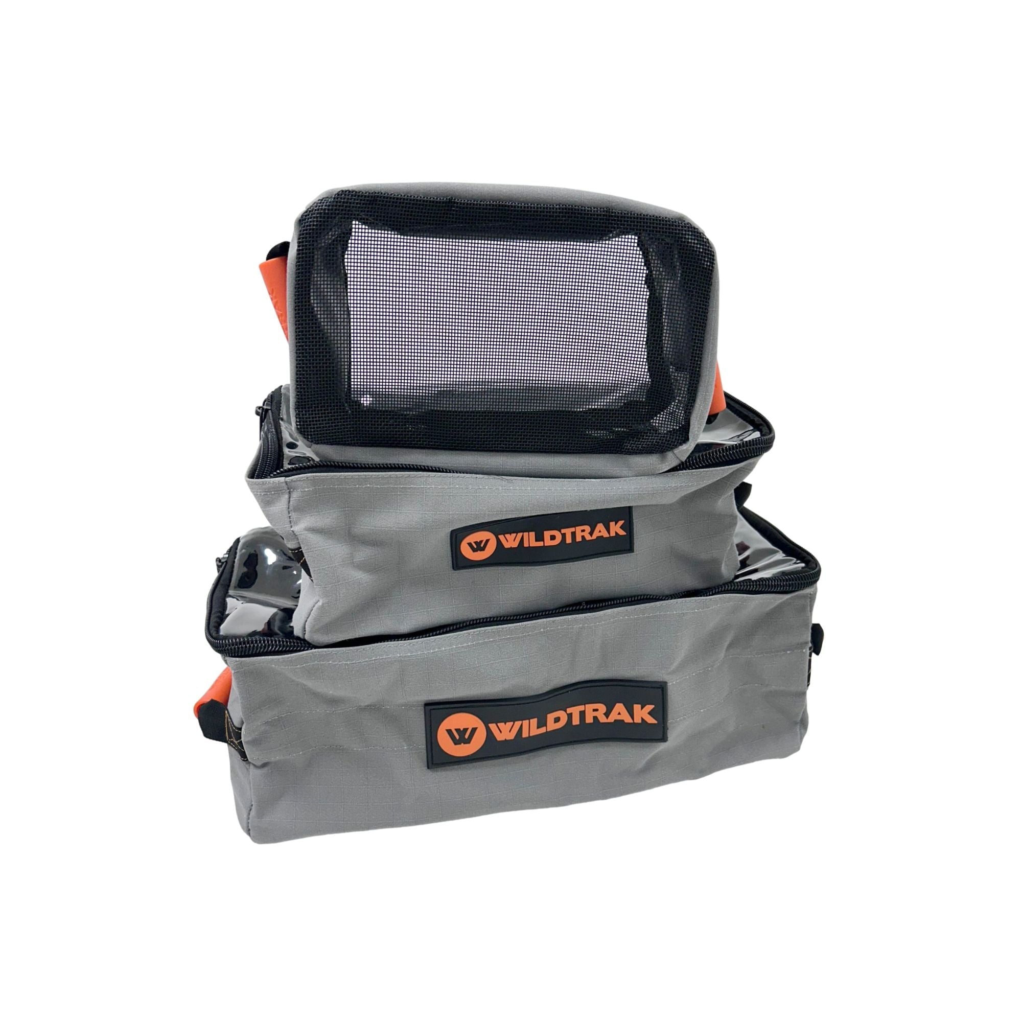 Wildtrak Medium Extra Height Clear Top Heavy-duty Ripstop Grey Canvas Storage Bag with Mesh Base 35x20x15cm