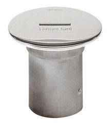VETUS Deck entry "DIESEL FUEL", stainless steel (AISI 316) for hose Ø 51 mm, cover Ø 93 mm, slotted, L= 82.5 mm CAPF51S