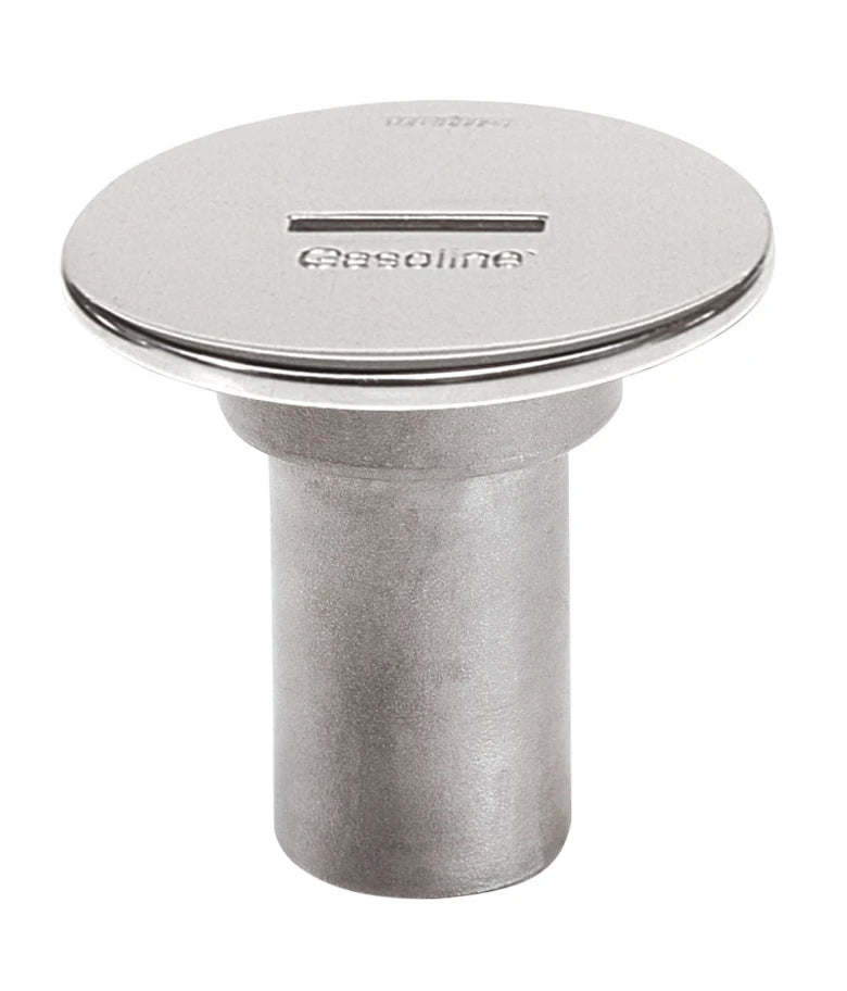 VETUS Deck entry "UNLEADED GASOLINE" stainless steel (AISI 316) for hose Ø 38 mm, cover Ø 87 mm, slotted, L= 82.5 mm CAPG38S