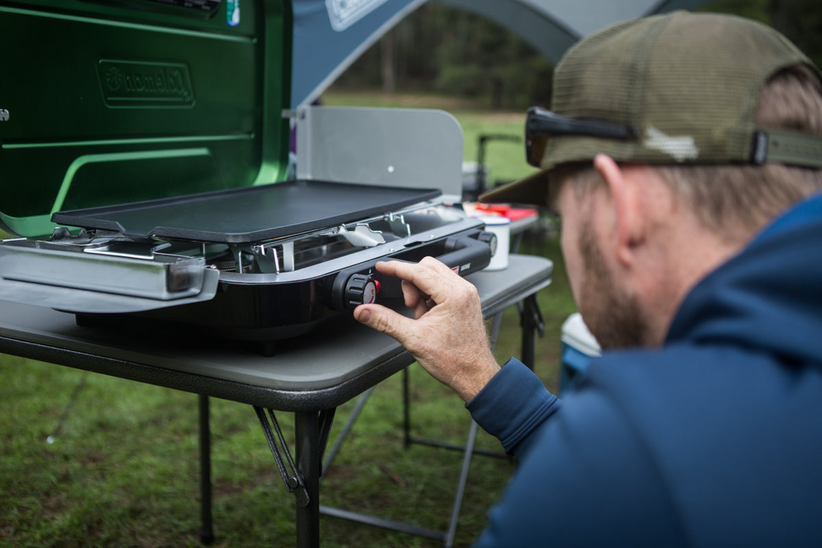 Coleman Eventemp™ 3 Burner Stove with Griddle, Even-Temp™ Stainless Steel Burners, PerfectFlow™ Technology, Built in Wind Guards