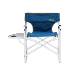 Coleman Flat Fold Directors Plus Camping Chair with Side Table - Blue
