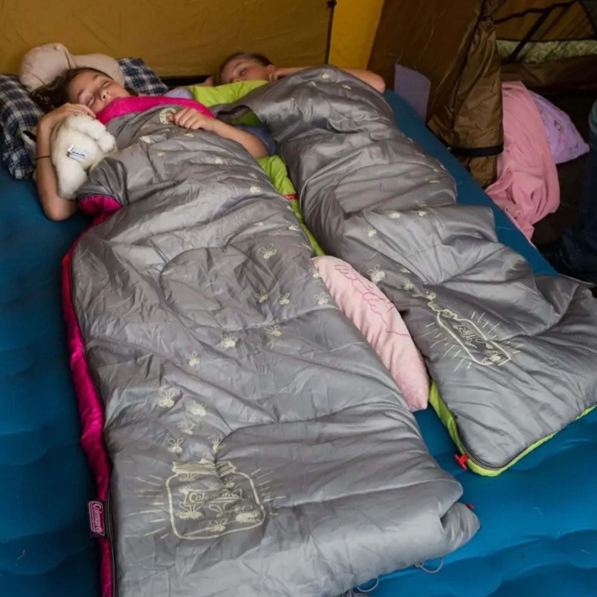 Coleman 7°C Sleeping Bag Kids FryeFly Illumi-bug Green, Glow in the Dark