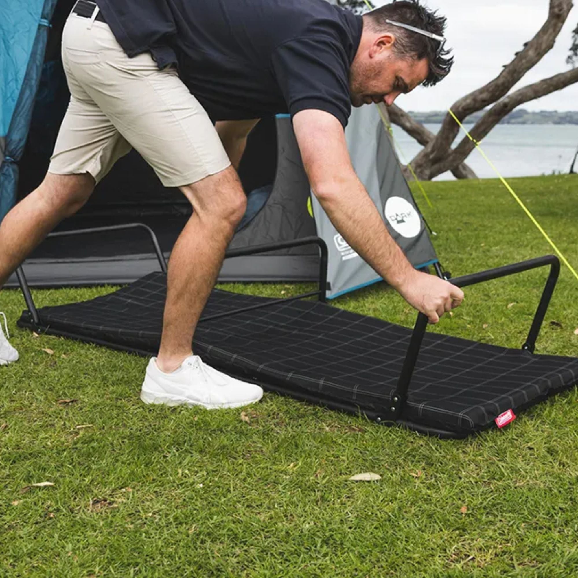 Coleman Big Sky Compact Foldable Stretcher Bed, Comfortsmart Coil Suspension 175x63x38cm