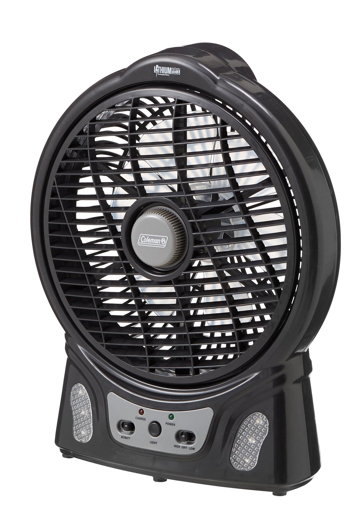 Coleman™ 240V/12V Rechargeable Lithium Ion Fan with LED Lights 8 Inch/20cm