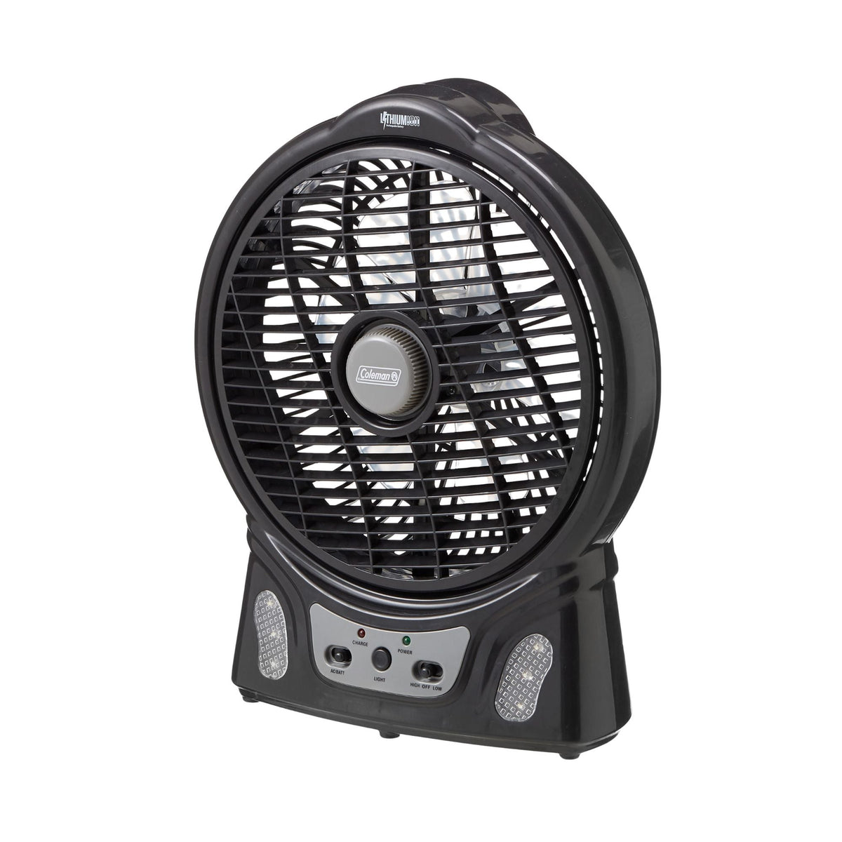 Coleman 240V Rechargeable Lithium Ion Fan with LED Lights 8”/20cm