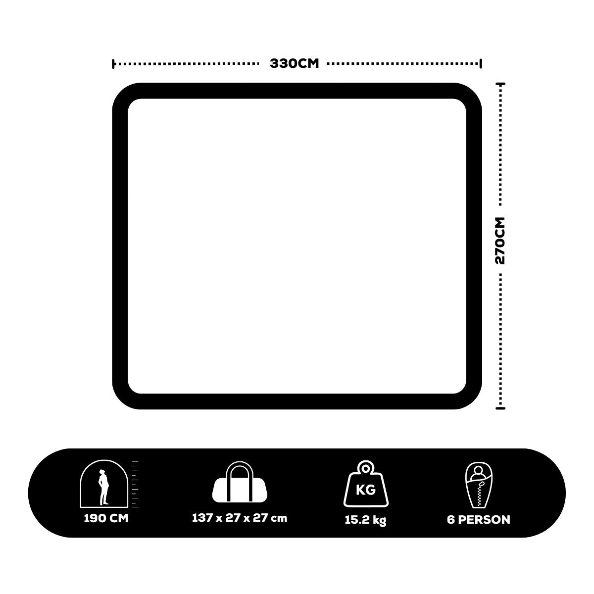 6p Silver Series Evo Instant Up Tent, WeatherTec™ System, Welded Corners, Vented, Large Windows, Heavy Duty Carry Bag