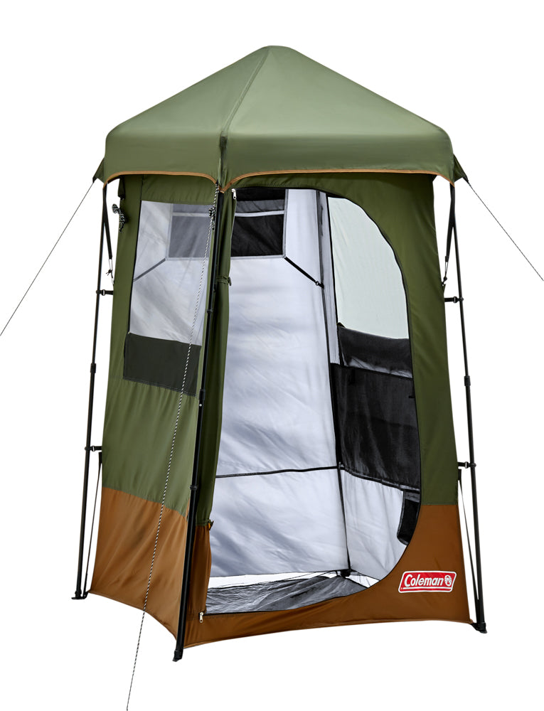 Coleman™ Instant Up Single Shower Ensuite Tent, Vented, Heavy Duty Floor, Storage Pockets, Silver Lined, Shower Hose Access Port