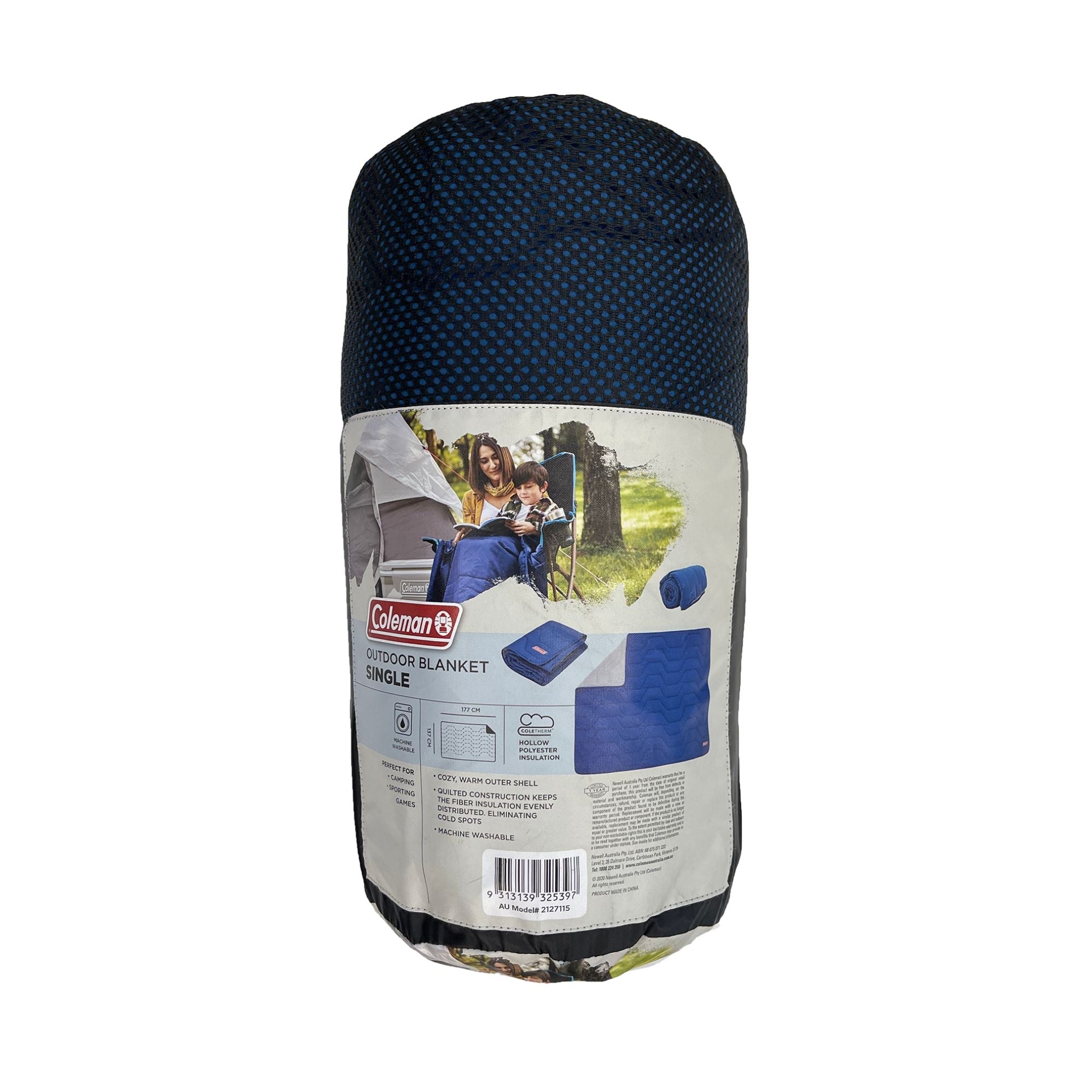 Coleman 5°C Sleeping Bag Single Plush Blanket, Coletherm™, Quilt Construction, 156 x 66 cm