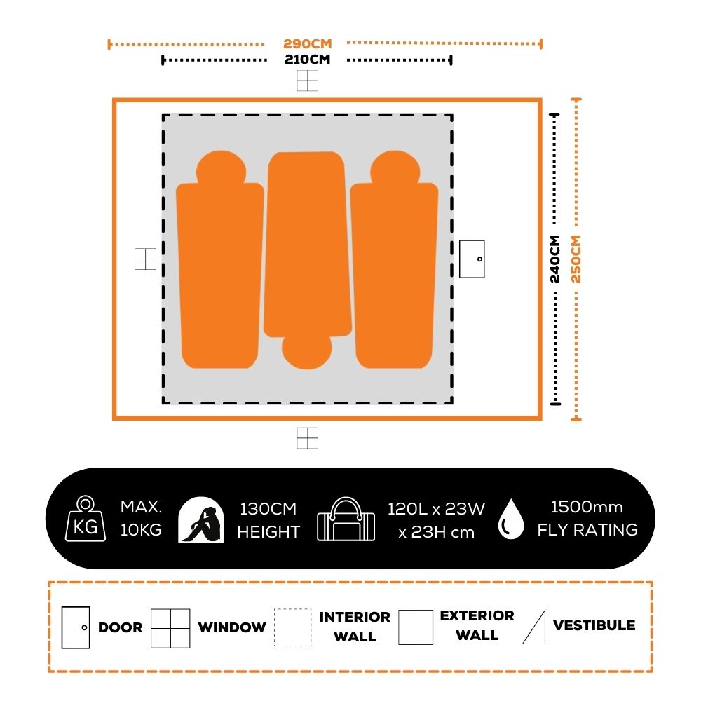 3p Swagger Series DarkRoom™ Technology XL Tent, Weathertec™ System, Vented, Carry Bag