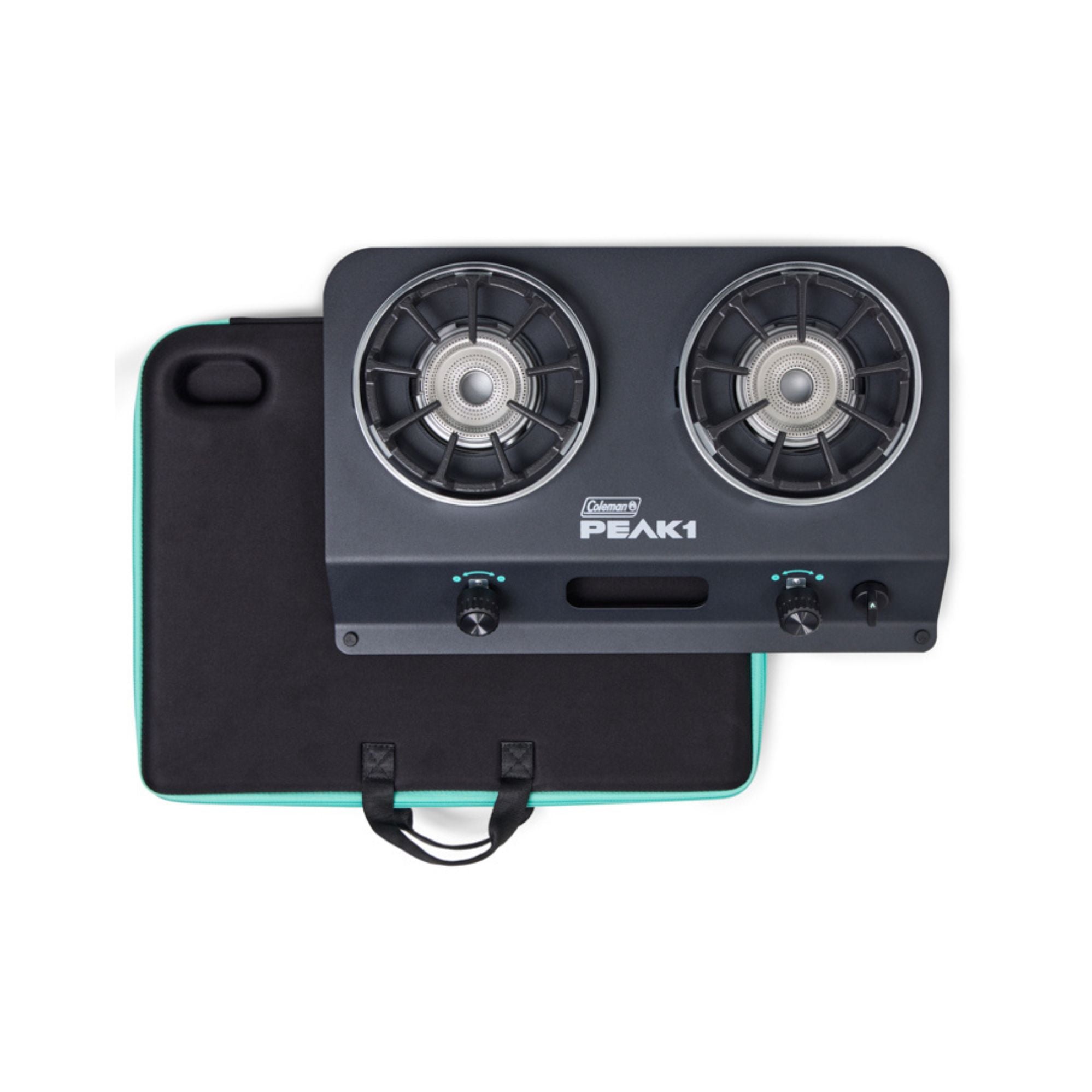Coleman PEAK1™ 2-Burner Camping Stove, Portable, Even Cooking, Wind Protection, 20000 BTUs