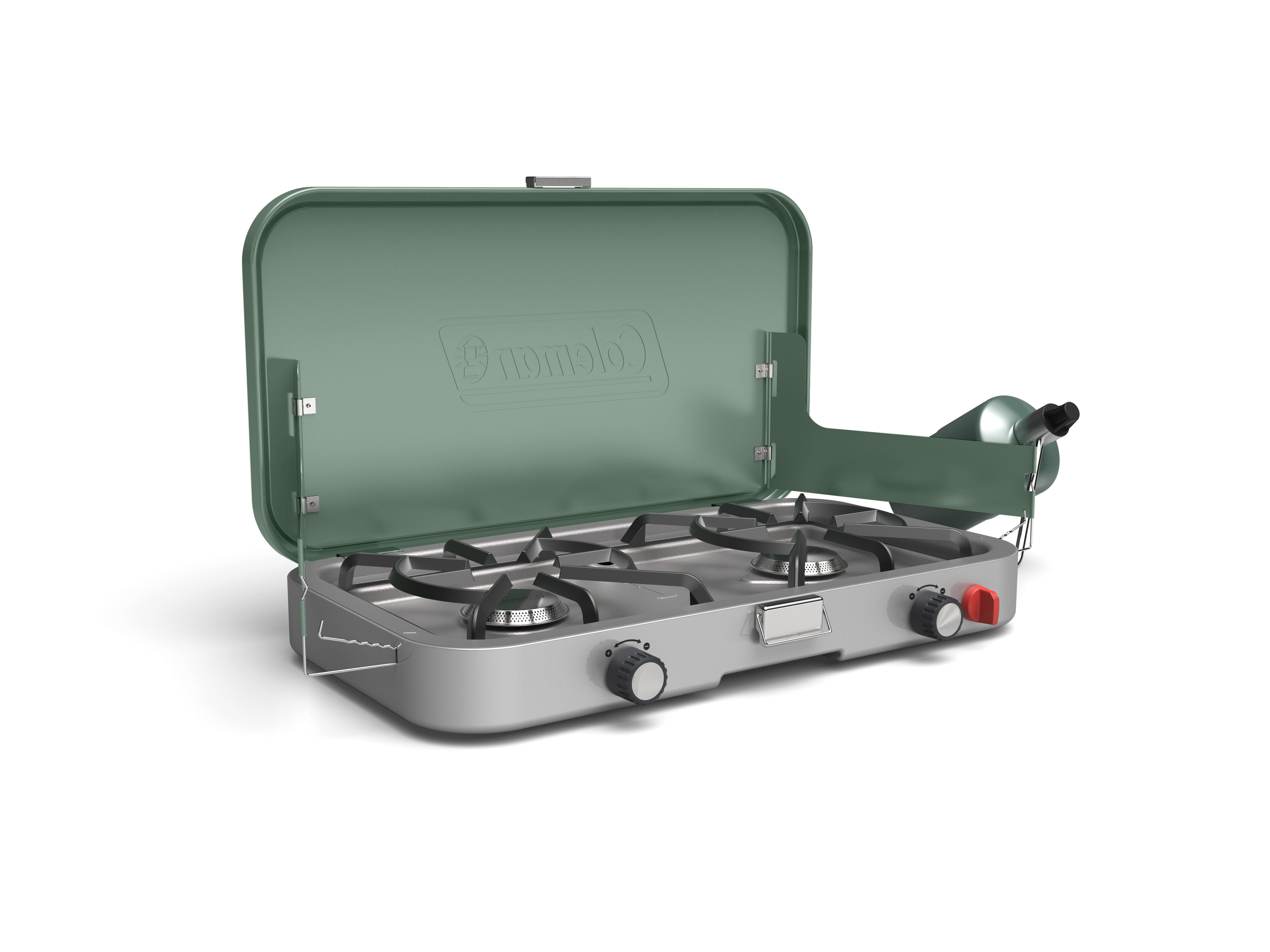 Coleman Cascade™ 3-in-1 Camping Stove, Portable, Easy to Clean, Durable, Improved Control, 24000 BTUs, Wind Guards