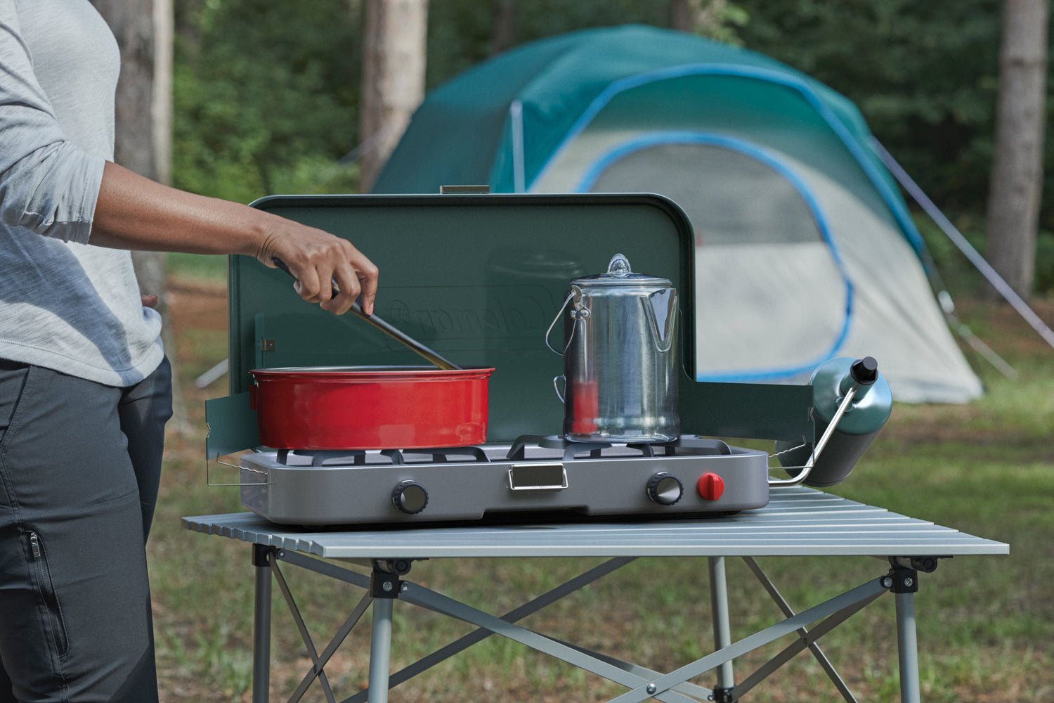 Coleman Cascade™ 3-in-1 Camping Stove, Portable, Easy to Clean, Durable, Improved Control, 24000 BTUs, Wind Guards