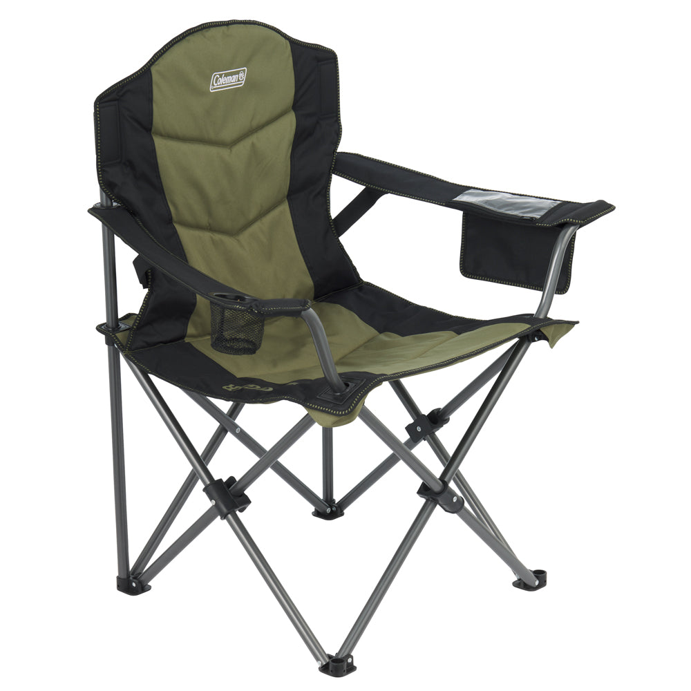 Quad Fold Swagger Chair, Extra Wide, Adjustable lumber support, Mobile Phone Holder, Drink Holder, Carry Bag, 250kg