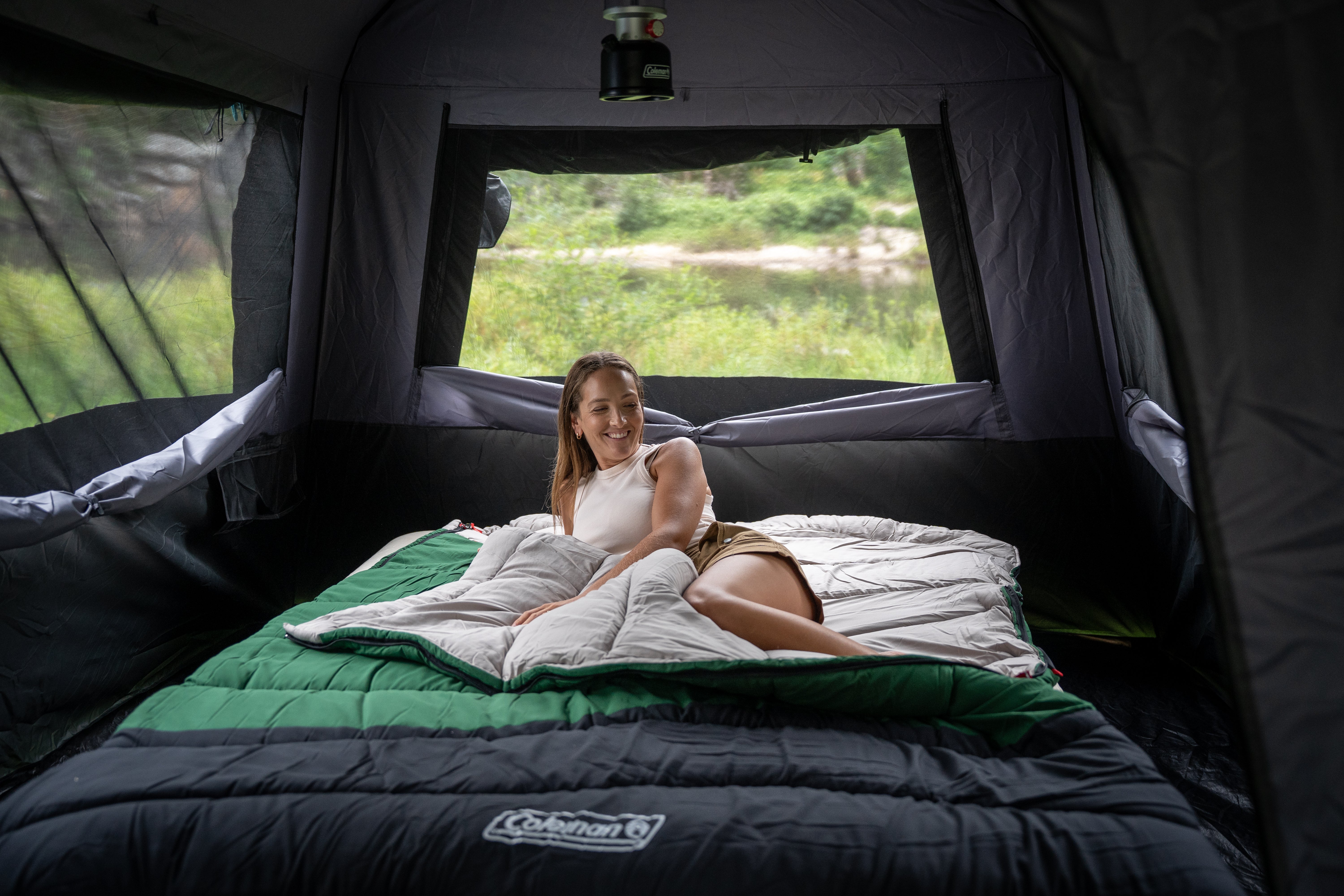 Coleman Mudgee C-3 Warm Hooded Double Sleeping Bag, -3°C Rated