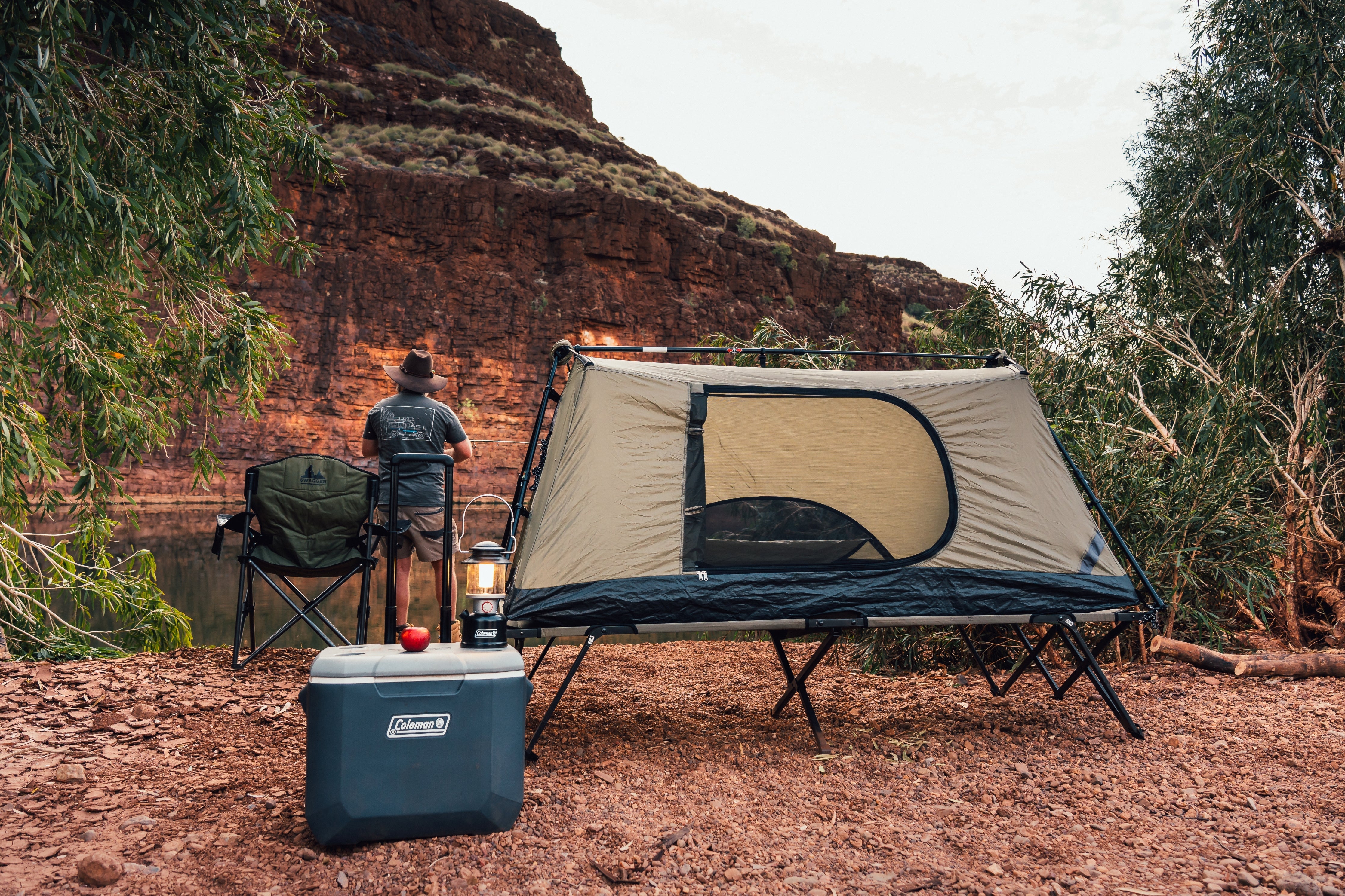 Extreme Daintree Cooler 57L Grey with Heavy Duty Wheels Retractable Towing Handle and Side Carry Handles