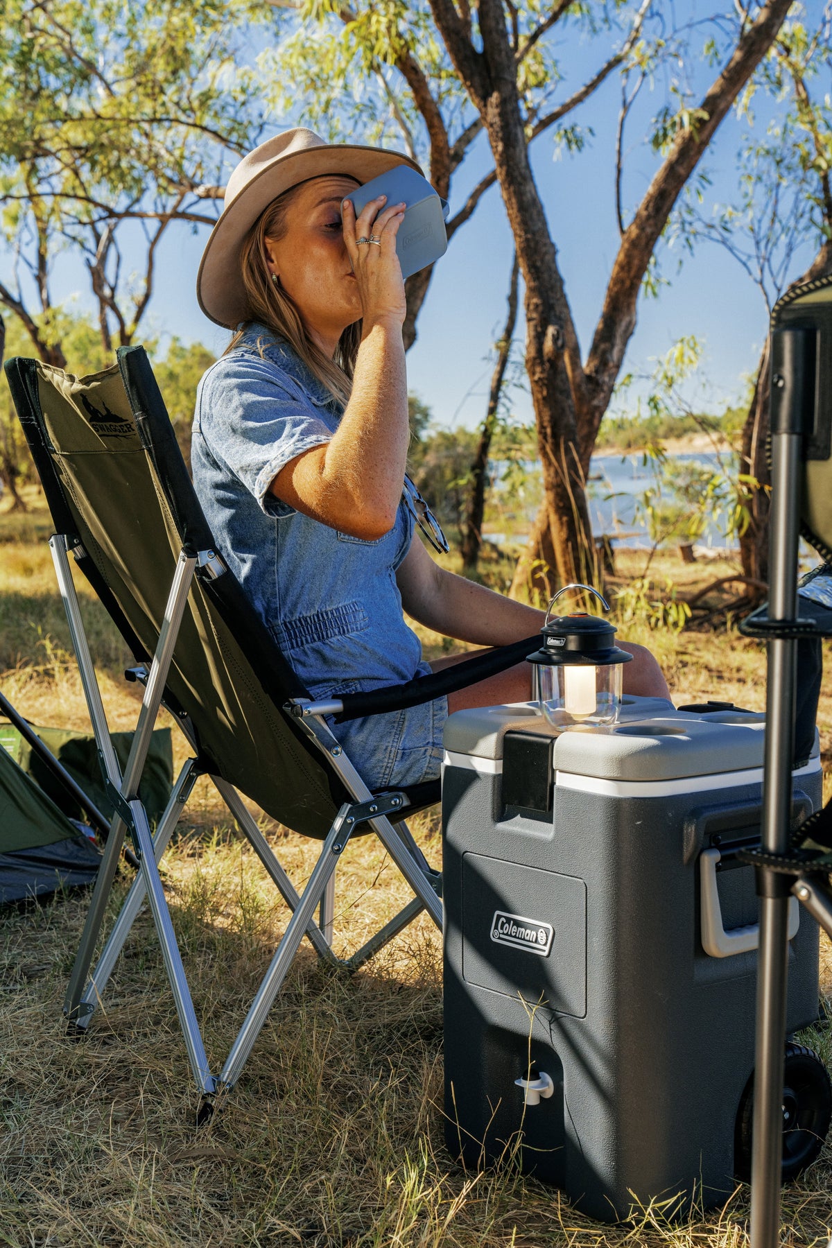 Coleman™ Swagger Aluminium Sling Chair, Durable, Lightweight, Ergonomic Armrests, Shoulder Strap, Carry Bag