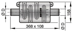 VETUS Exhaust muffler type MP40, for Ø 40 mm hose  DEMPMP40
