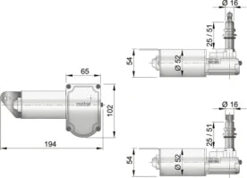 VETUS Wiper motor 24V, 25 mm shaft with DIN tapered end, self-parking, 2 speed DIN2425